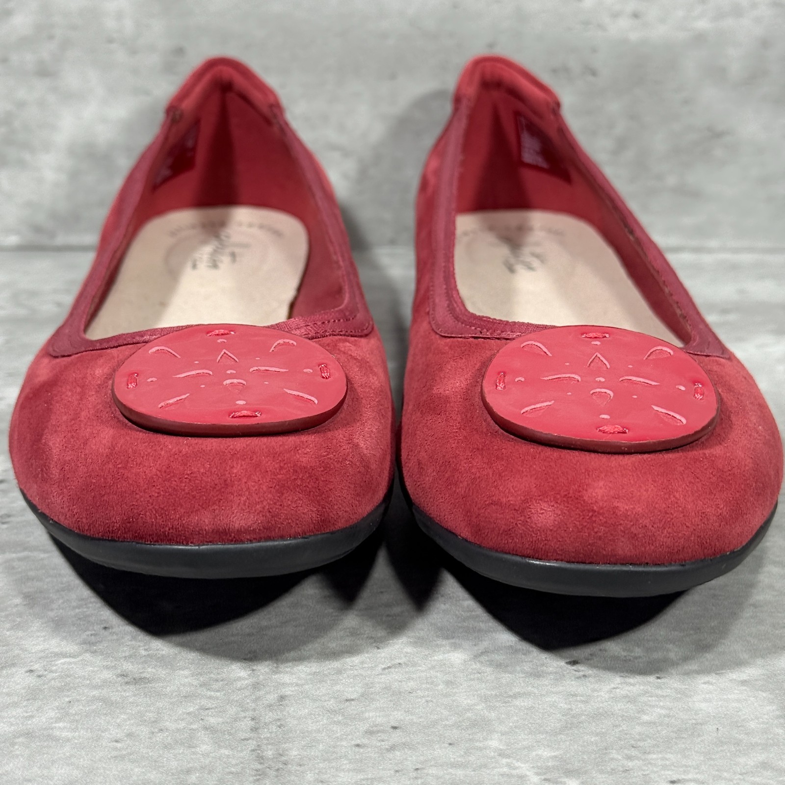 Collection by Clarks Gracelin Zone Red Suede Slip On Ballet Flats Women’s 9.5 W