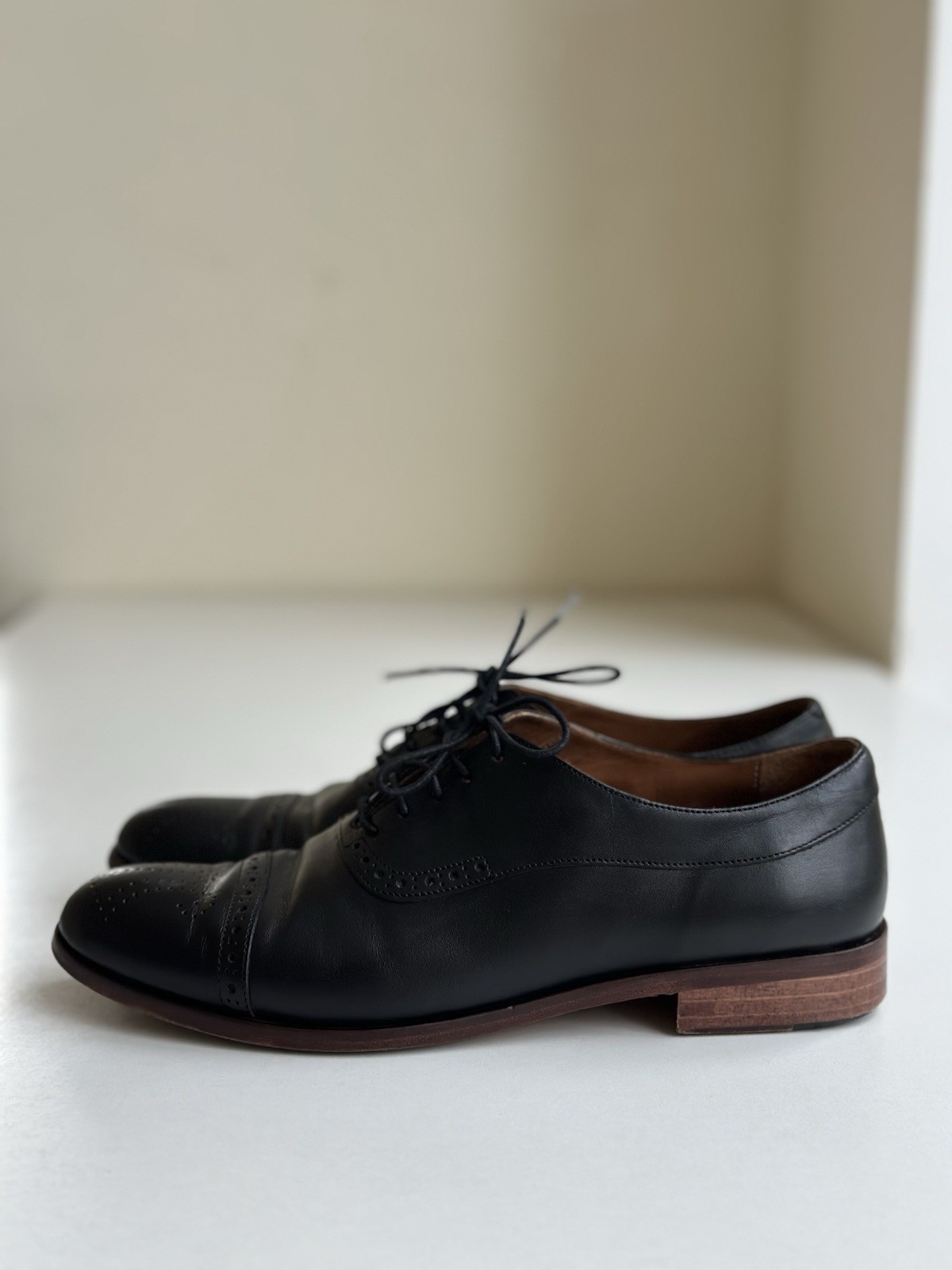 Navyboot Women’s Black Leather Oxford Brogues – Bologna Construction – EU 38