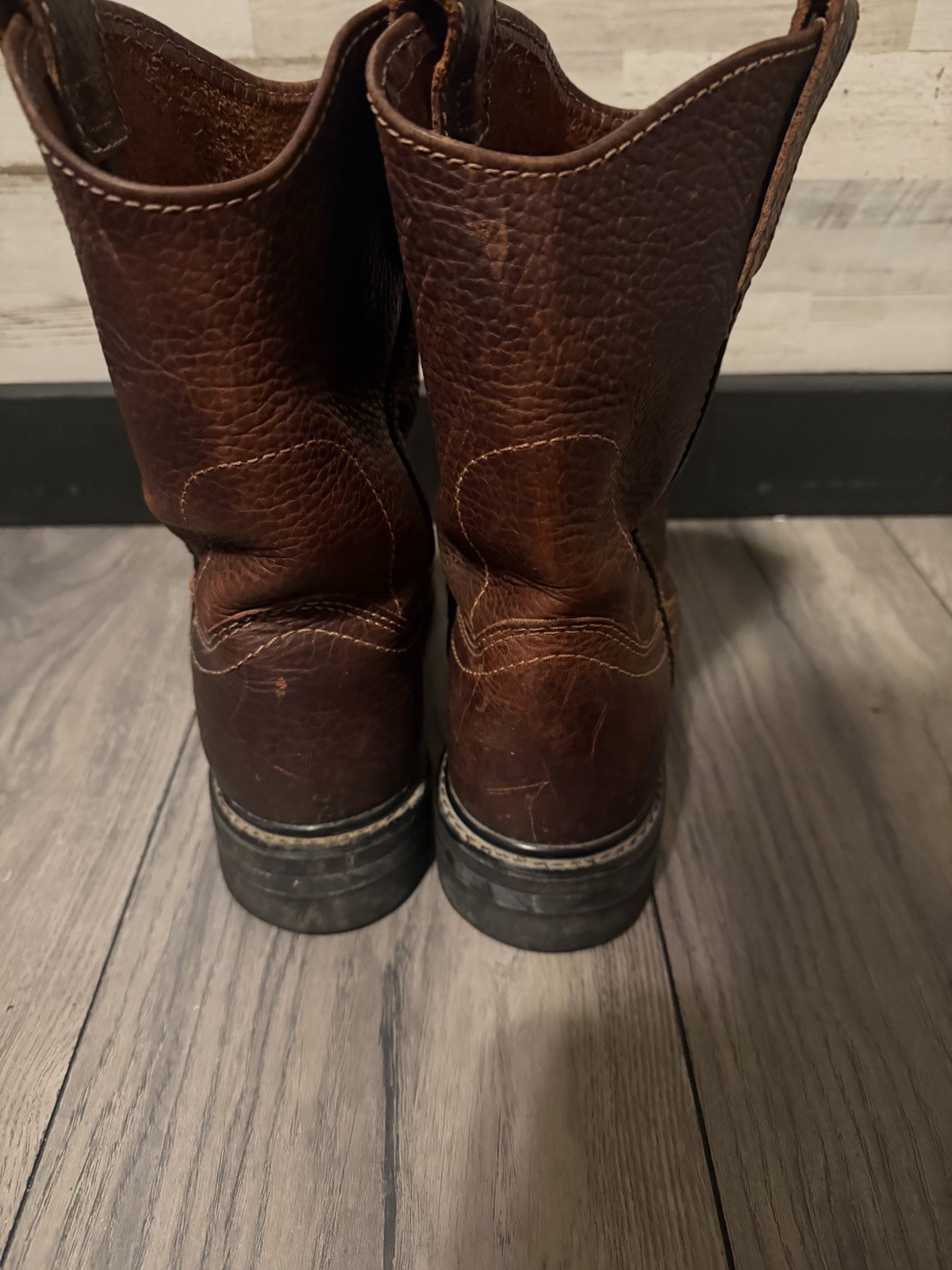 Boone & Crockett men’s Brown Leather Wellington Mid-Calf Pull-On 8.5 wide