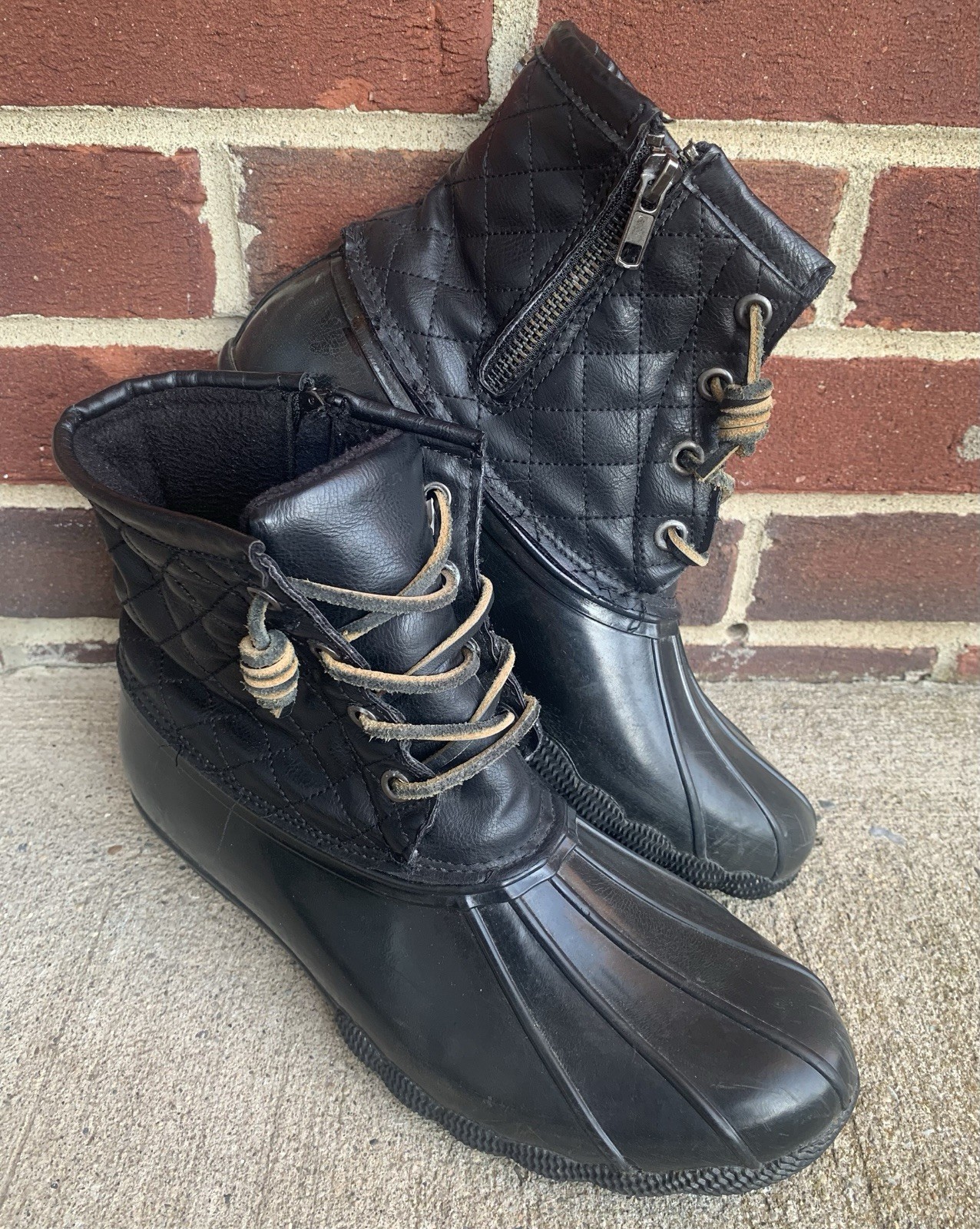 Womens Steve Madden Black Duck Rain Boots Size 9