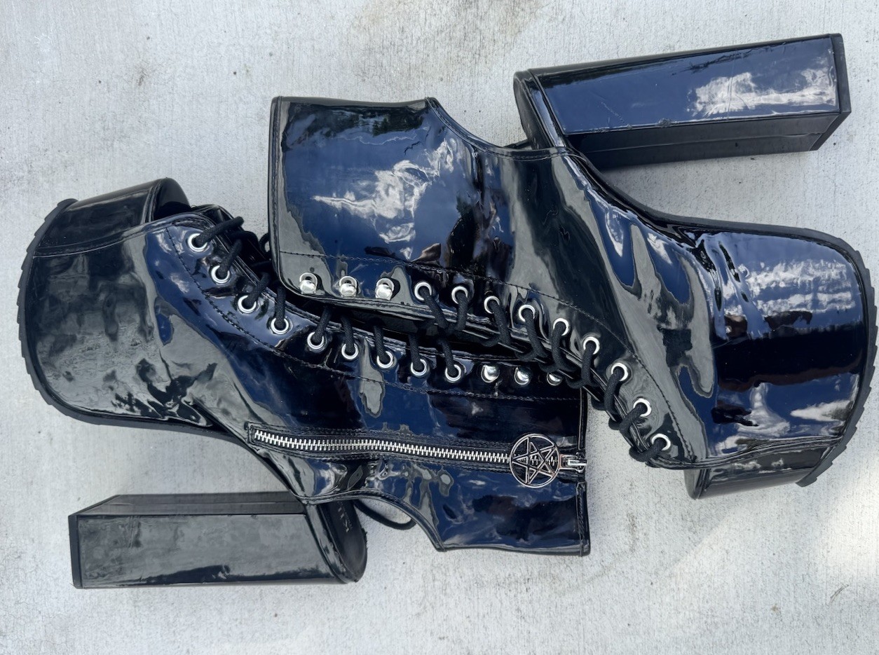 Killstar High gloss PVC Galactic Platform Heels Size 9