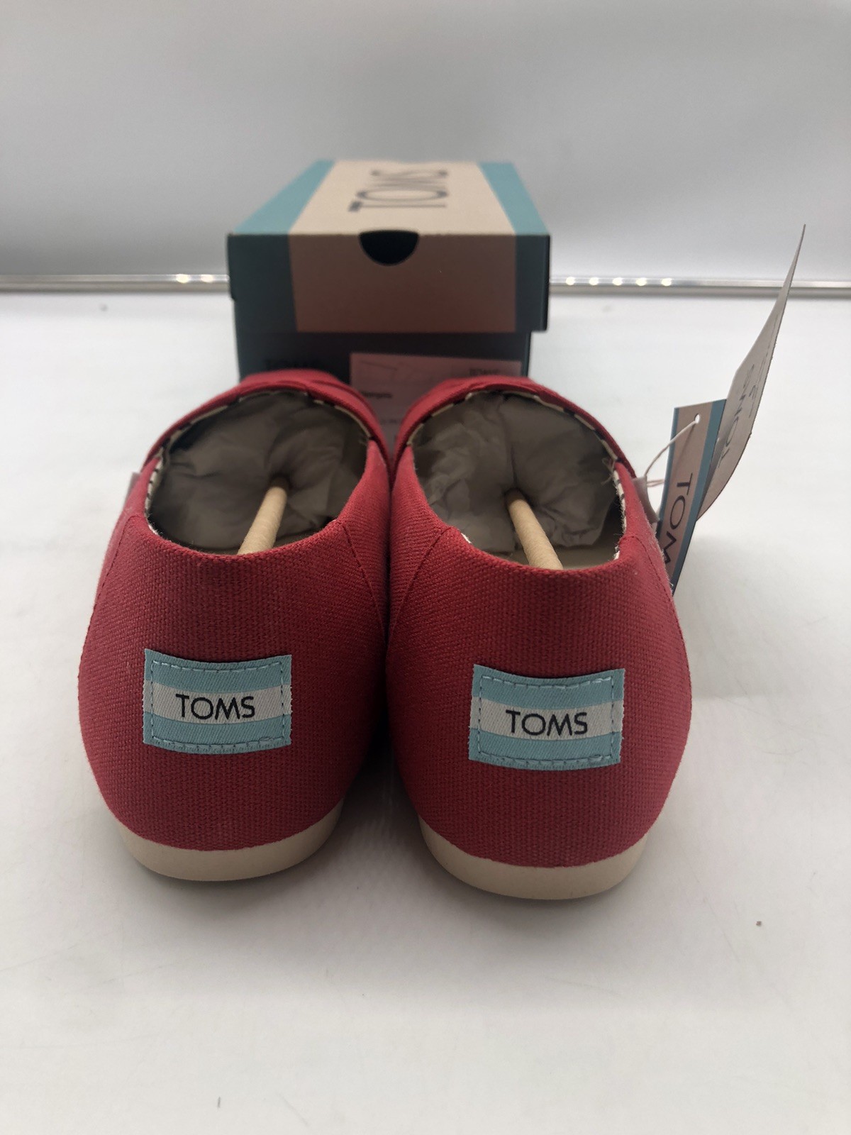 TOMS Women’s Alpargata Loafer Flat Red Recycled Cotton Canvas Size 9.5 New *
