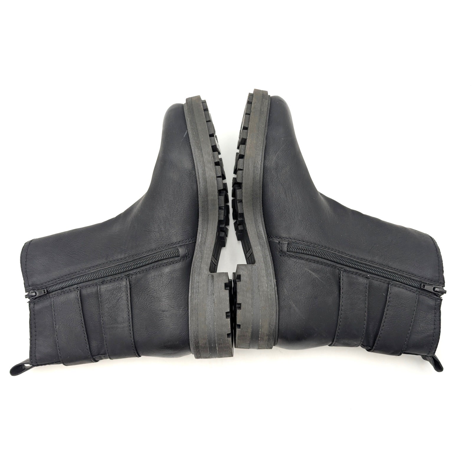 Lucky Brand Candre Double Buckle Lug Sole Boots Women’s Black Size US10M EU41.5