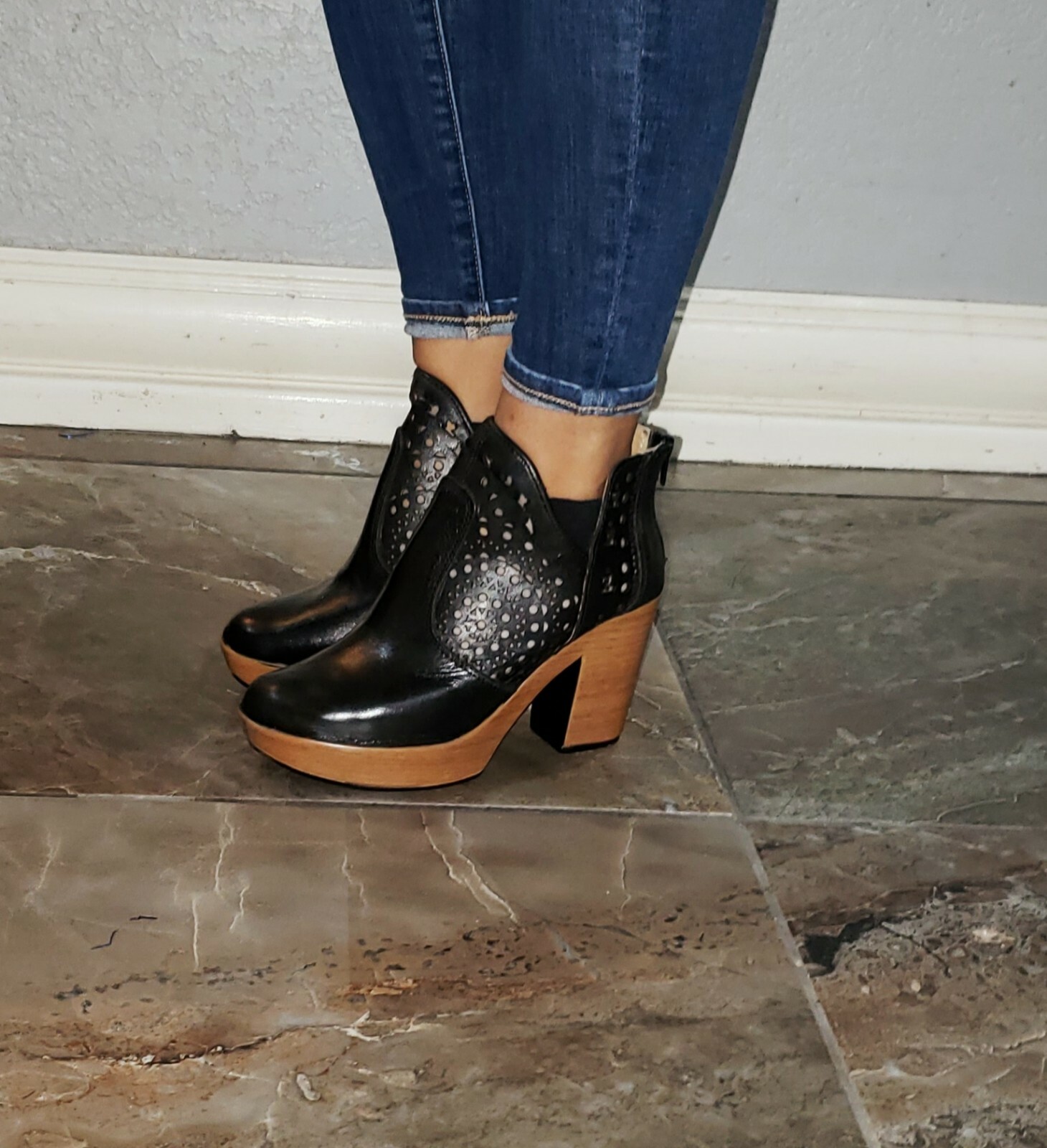 Letaher Womens Booties Brown, Dark Red And Black Available Sizes 5-10