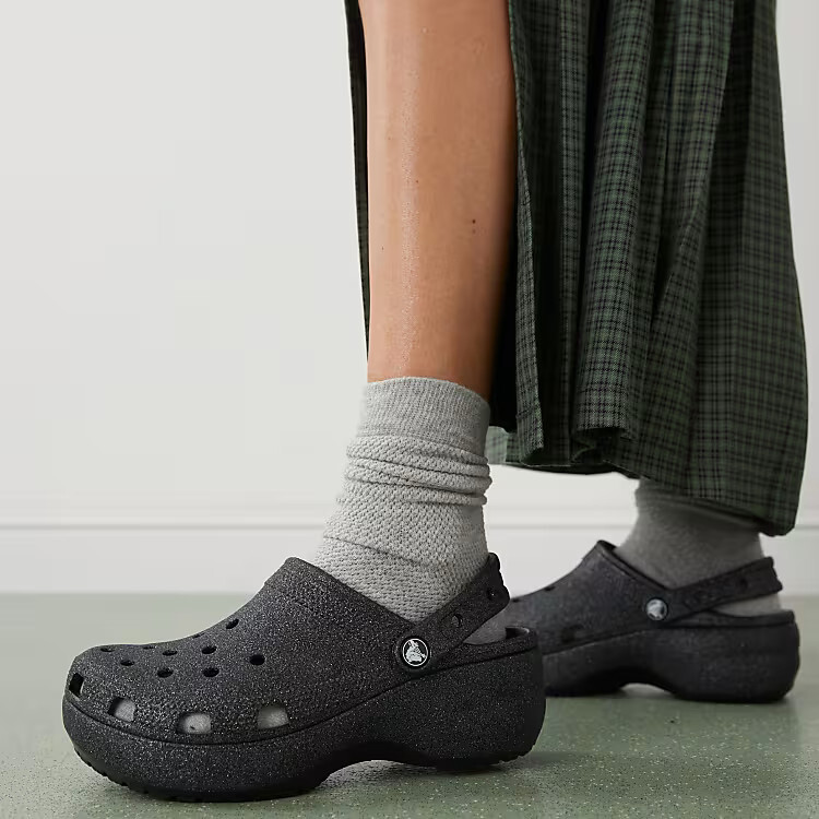 CROCS Classic Mary Jane Glitter Clog 210737 Multi Women’s Size Black BRAND NEW