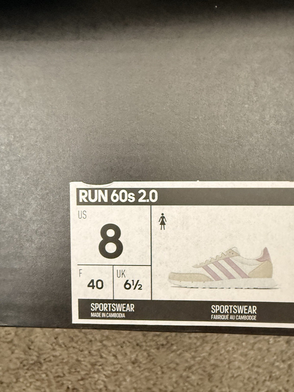 adidas Run 60s 2.0 GX1713 Women’s Low Top Lace-Up Colorblock Sneakers