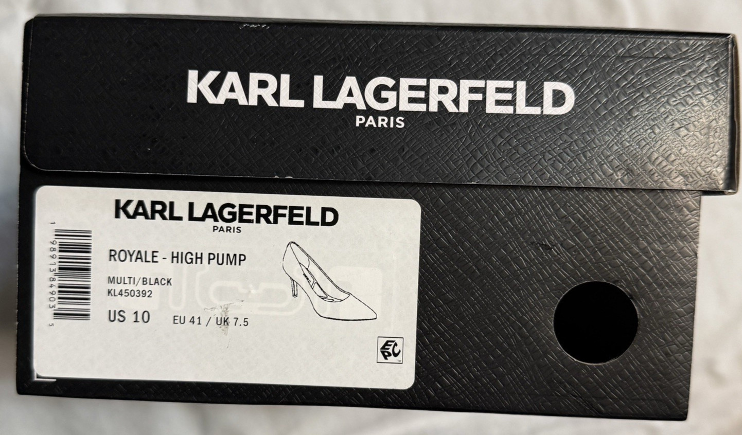 EMPTY Shoe Box Karl Lagerfeld Size US 10 Women’s*No Shoes* Just Box 12″x7.25″x4″
