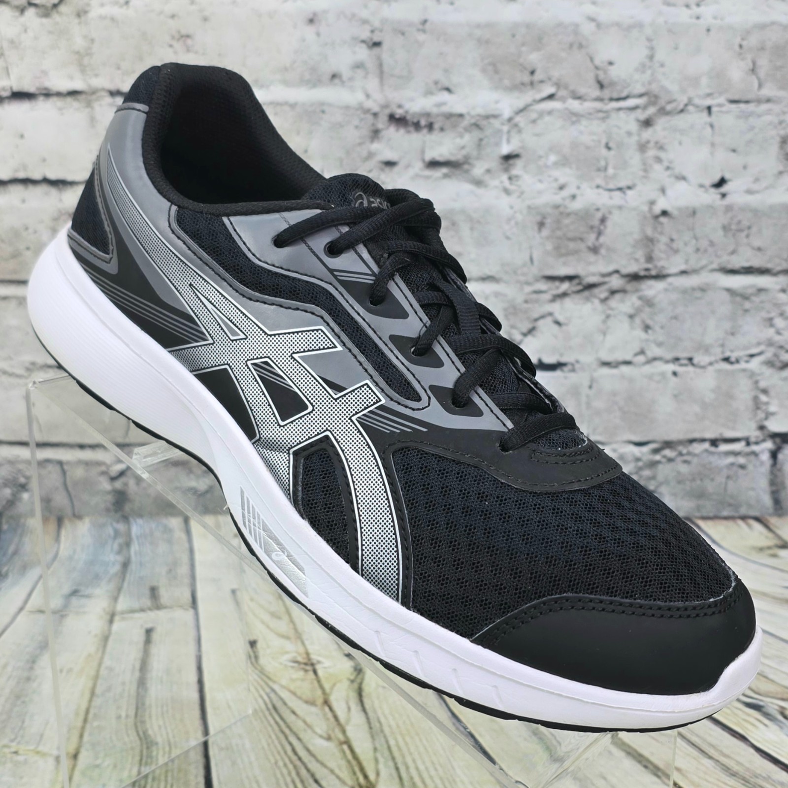 ASICS Stormer T791S Women’s Running Shoes 10.5 Black Silver Lightweight Trainer