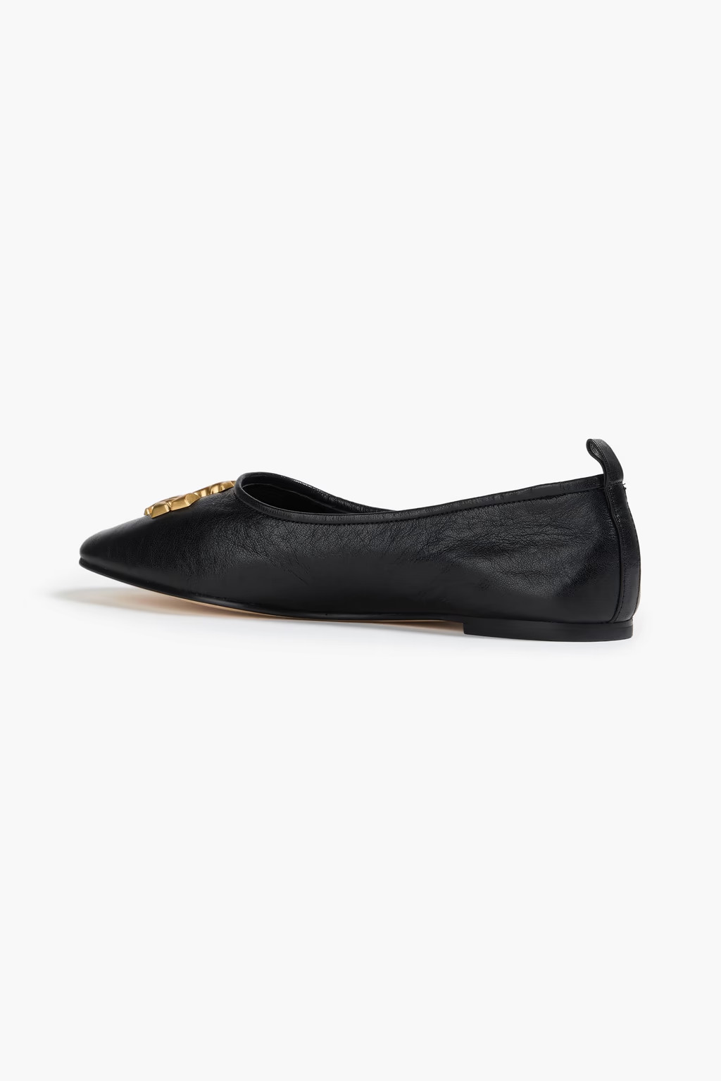 Tory Burch Eleanor Ballet Flat Black Leather Women’s 8.5