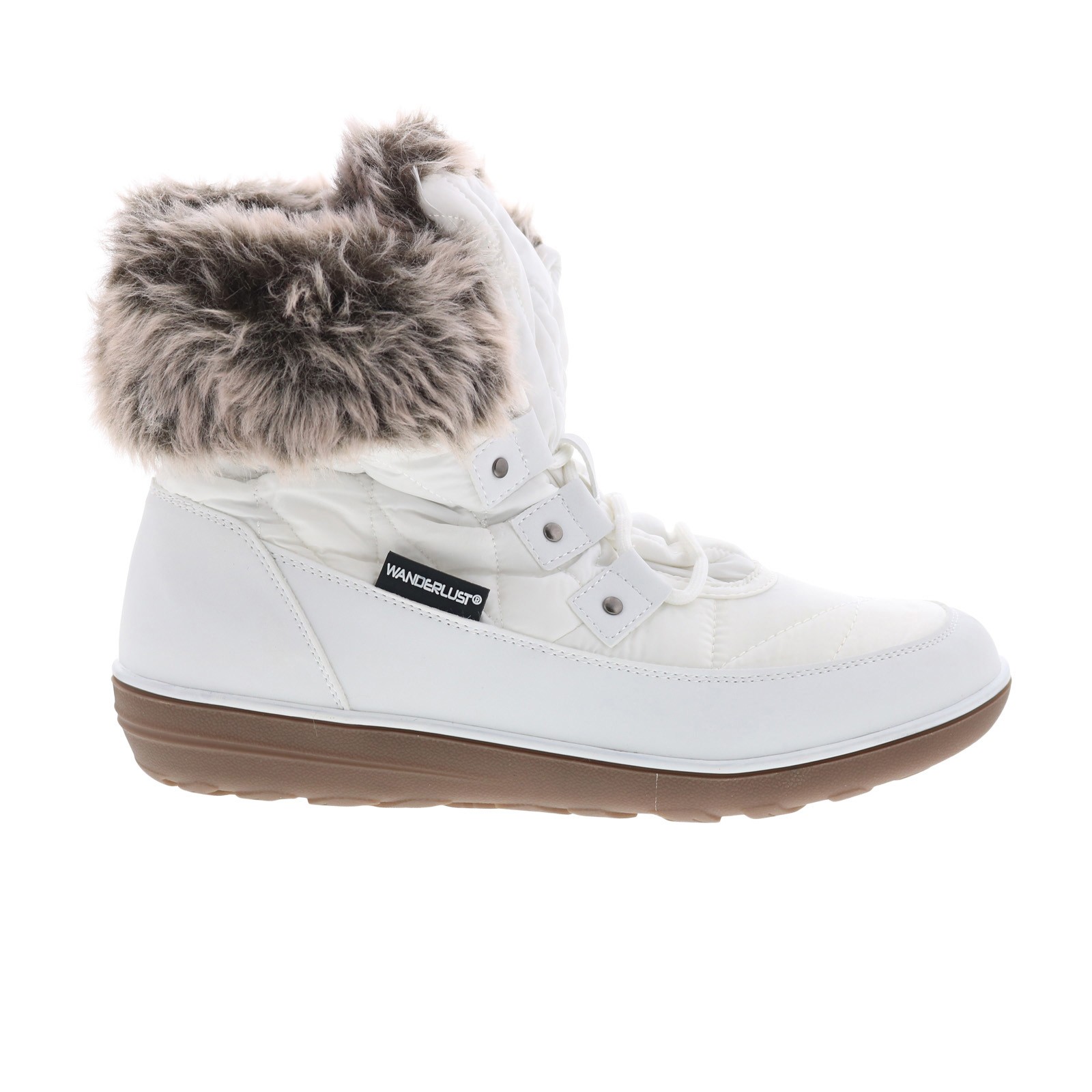 Wanderlust Snow Flake T18653 Womens White Wide Synthetic Casual Dress Boots