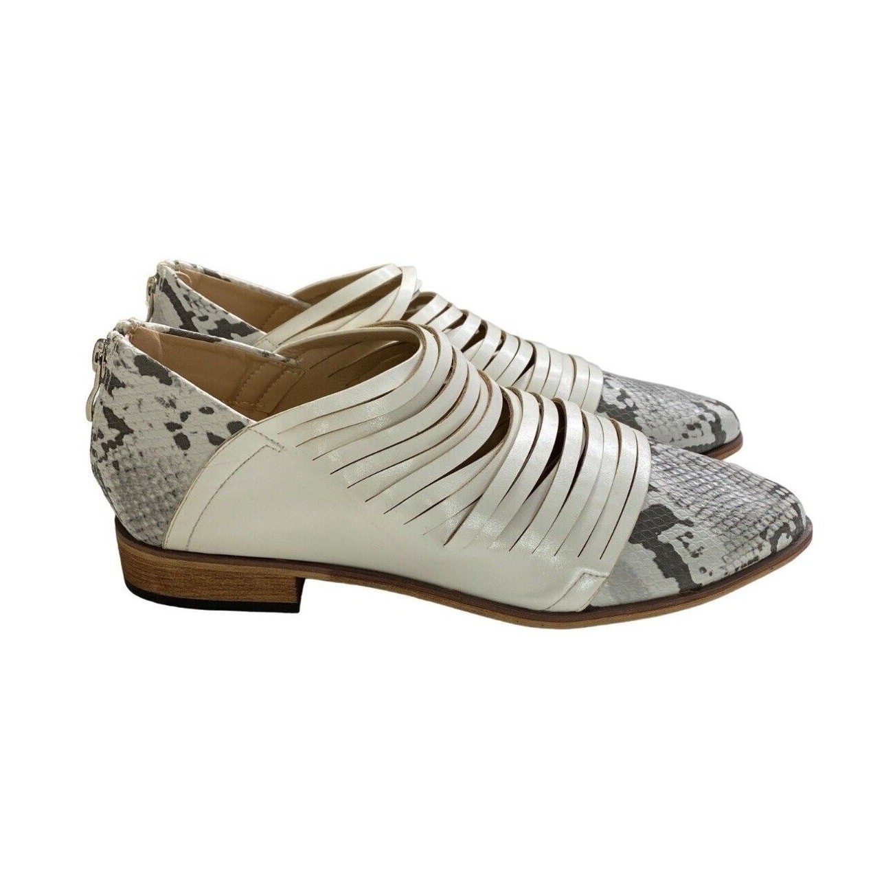A Rider Girl Alana Snake Loafers Size 10 Vegan Fringe Pointed Toe Western Modern