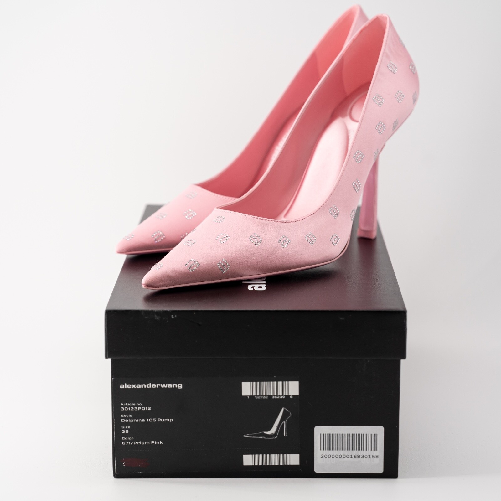 Alexander Wang Women’s Pink Pumps Delphine Crystal Satin 105 size 39 9US