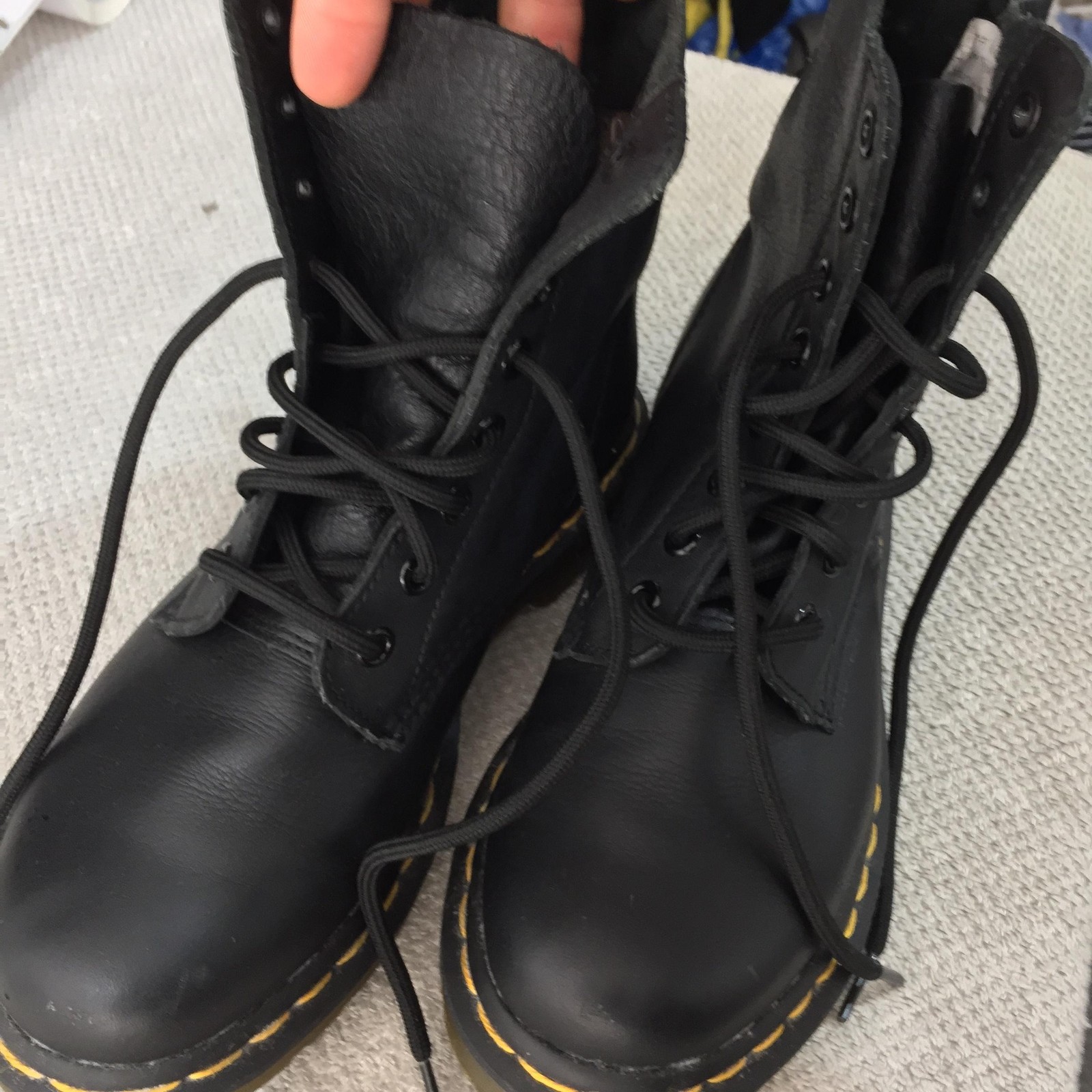 Dr. Martens Pascal Boots Womens AU 6 US 6 EU 37 Black Leather Combat Lace Up