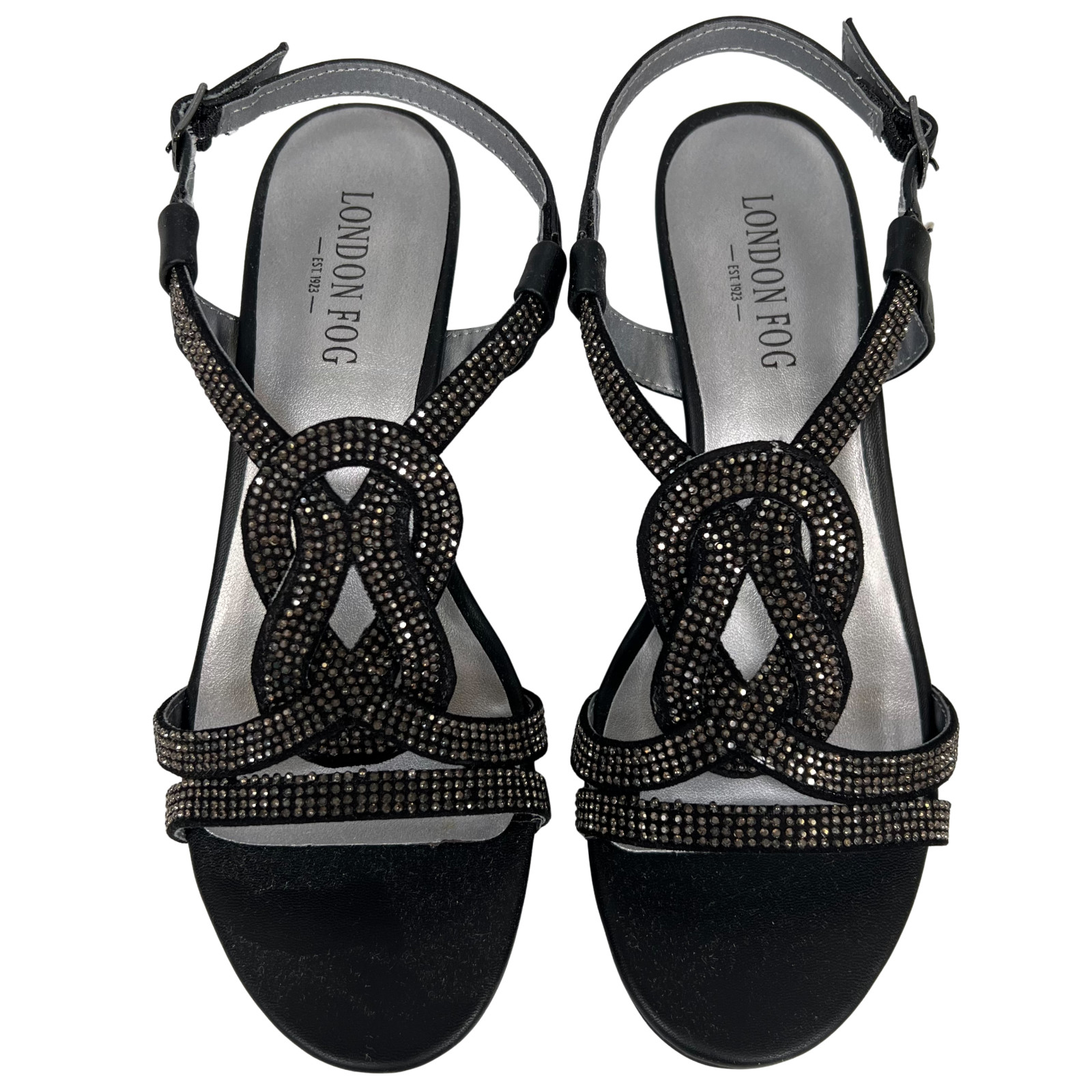 London Fog Women’s Macey Demi Wedge Dress Sandal Size US 7