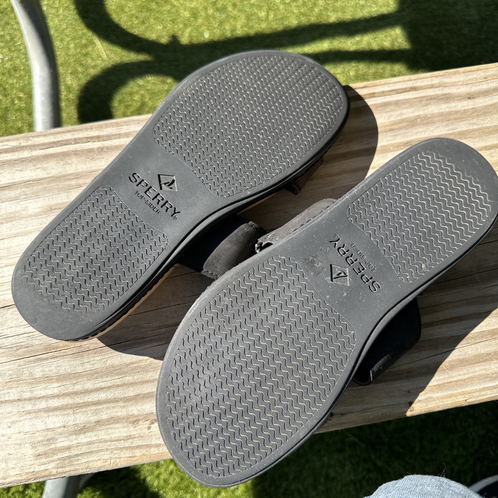NEW SIZE 6M Sperry Top Sider Womens Black Sandals Shoes Nice Dock Boating