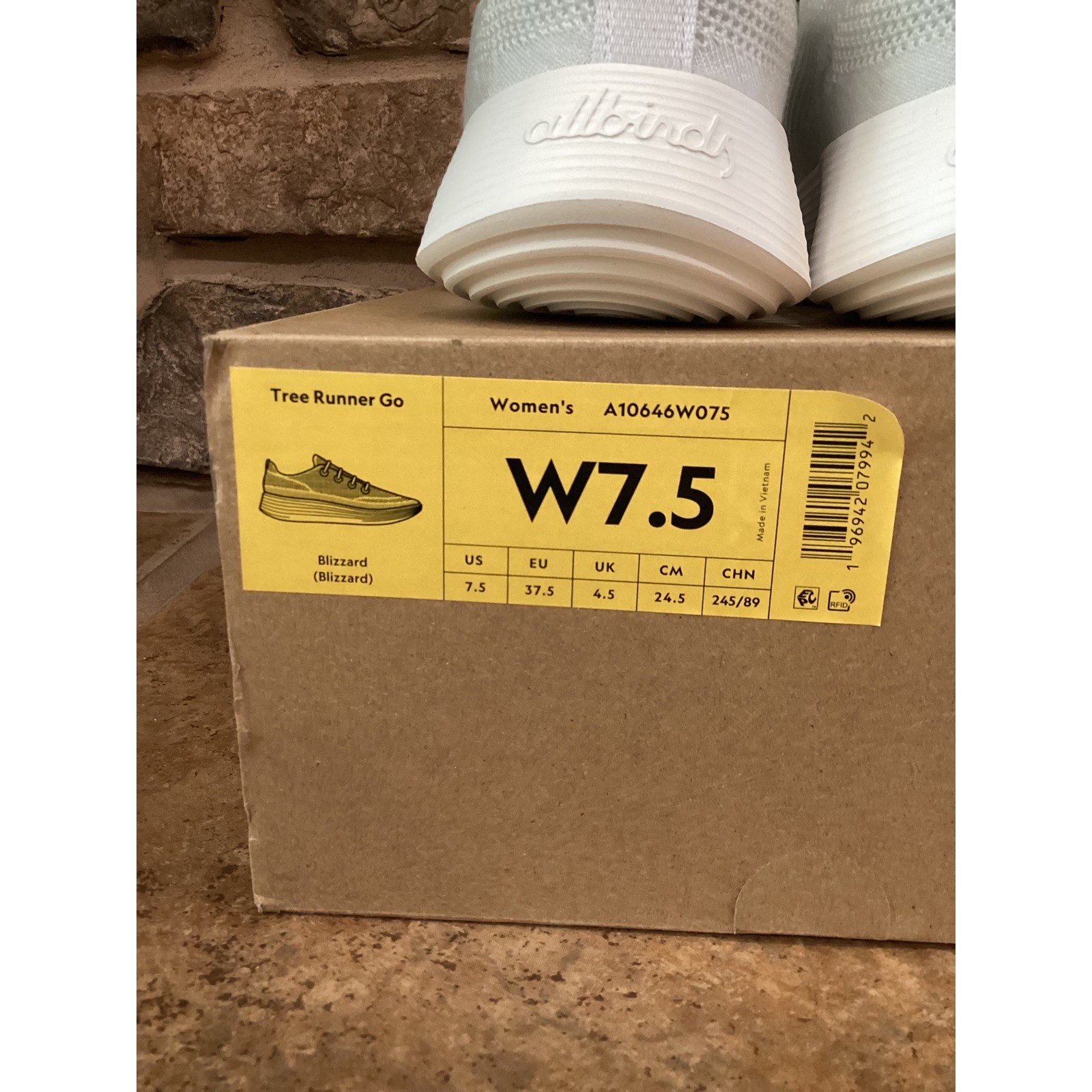 Allbirds Tree Runner Go Blizzard White Womens 7.5 Sneakers A10646W075 New