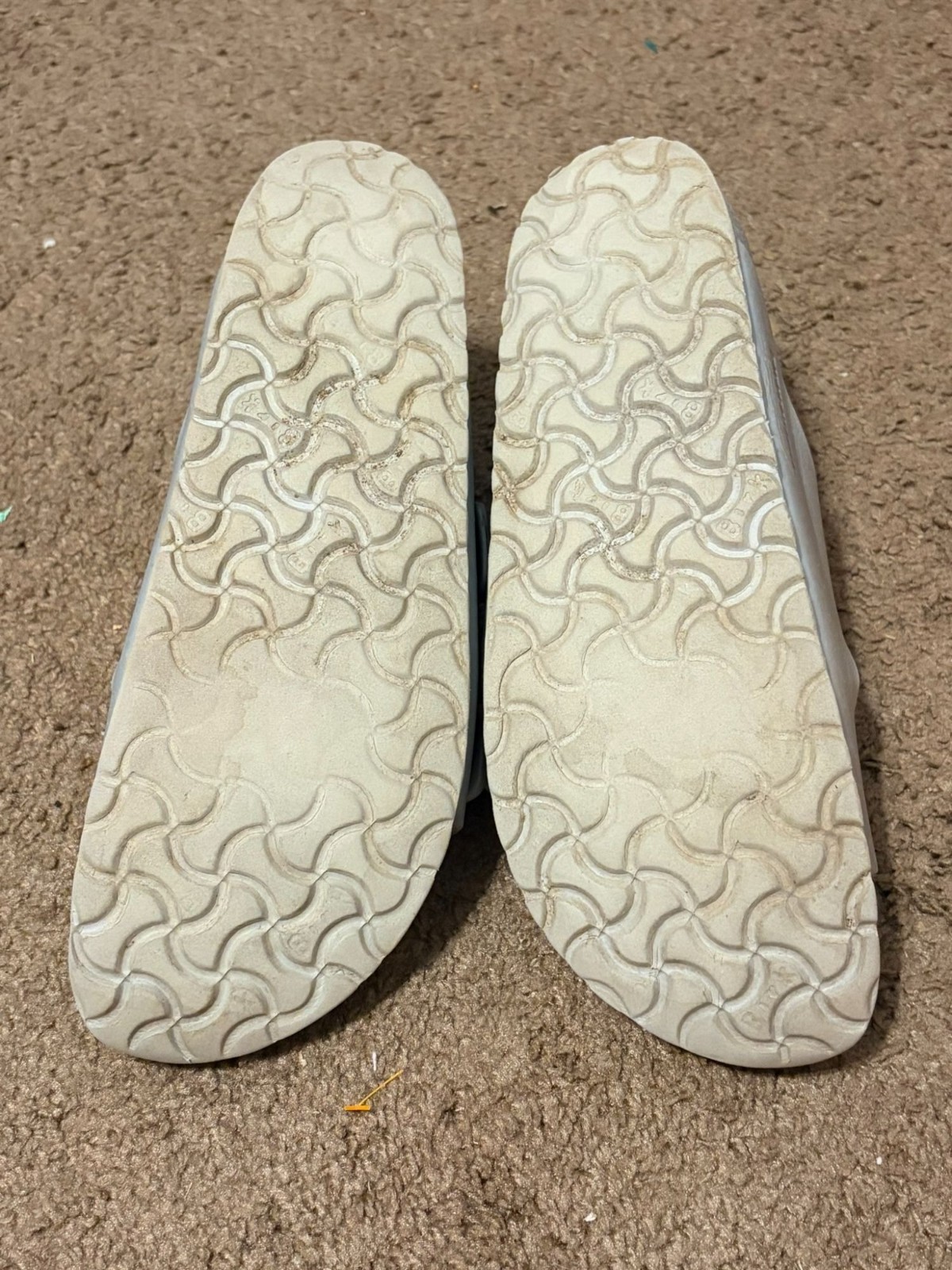 Birkenstock Arizona EVA Sandal Metallic Silver 2-Strap Size 41 Womens 10 10.5