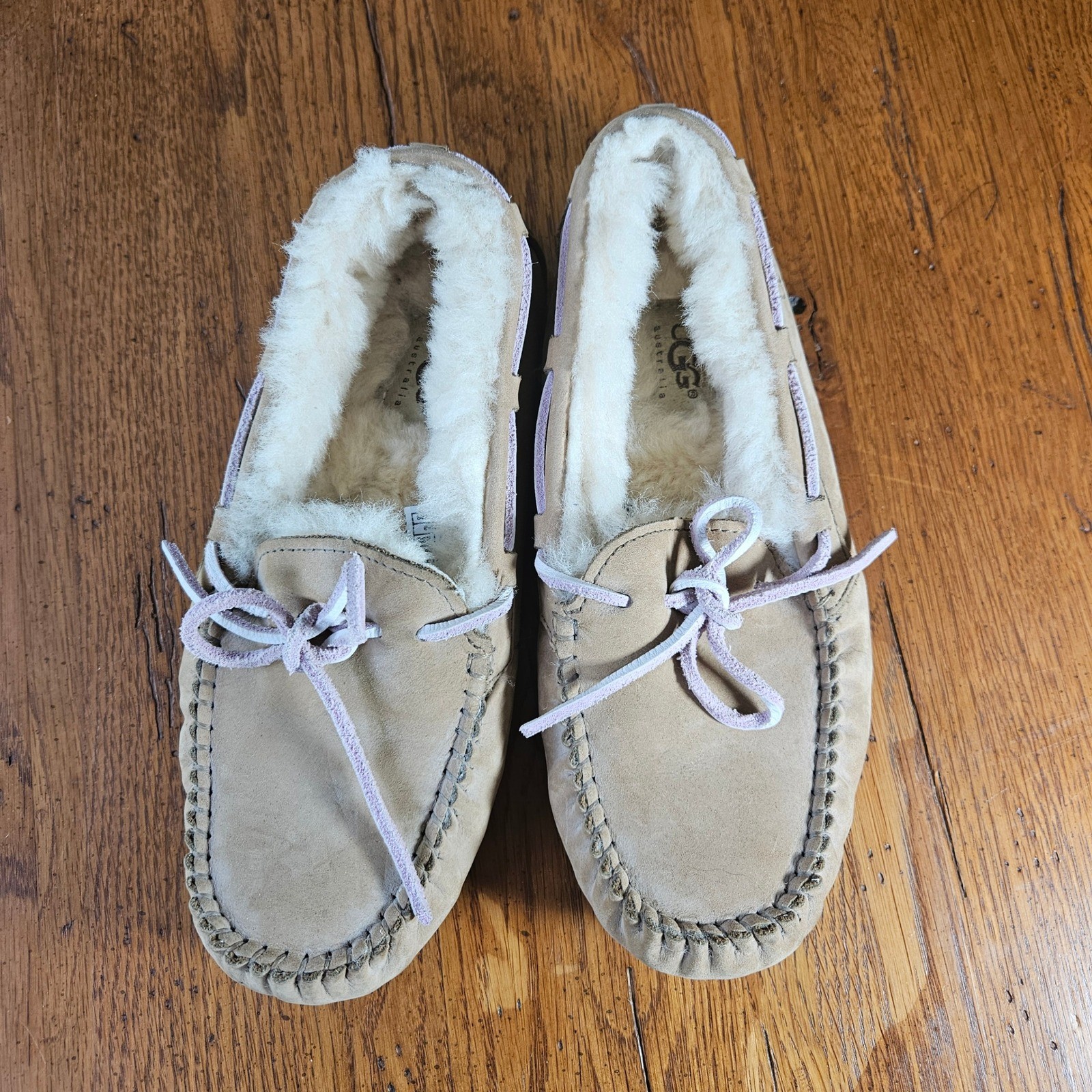 UGG Australia Dakota 5131 Chestnut Suede Fleece Moccasin Slippers Womens 6