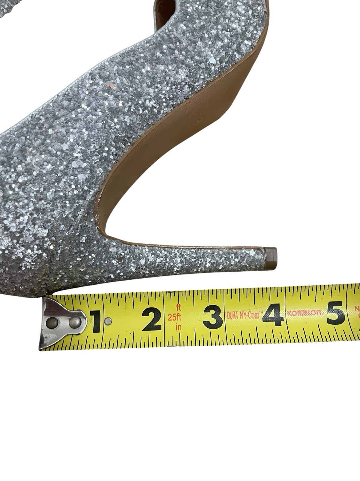 Limelight Silver Glitter Pointed Toe Heels Pumps Size 8