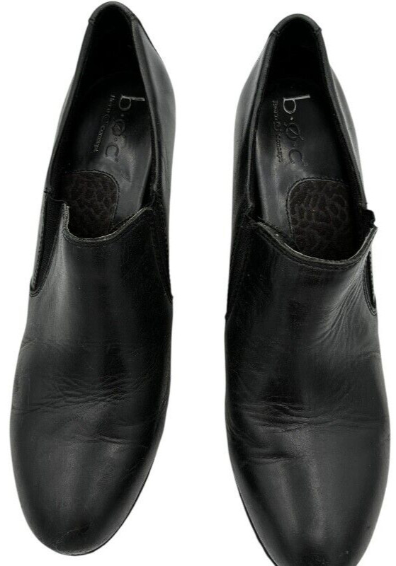 born concepts women’s B0C BC3614 Black Leather 2.5 in heel booties size 8