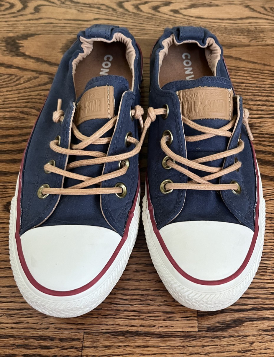 Converse Chuck Taylor All Star Shoreline Navy Blue Slip On Sneakers 551622F US 7