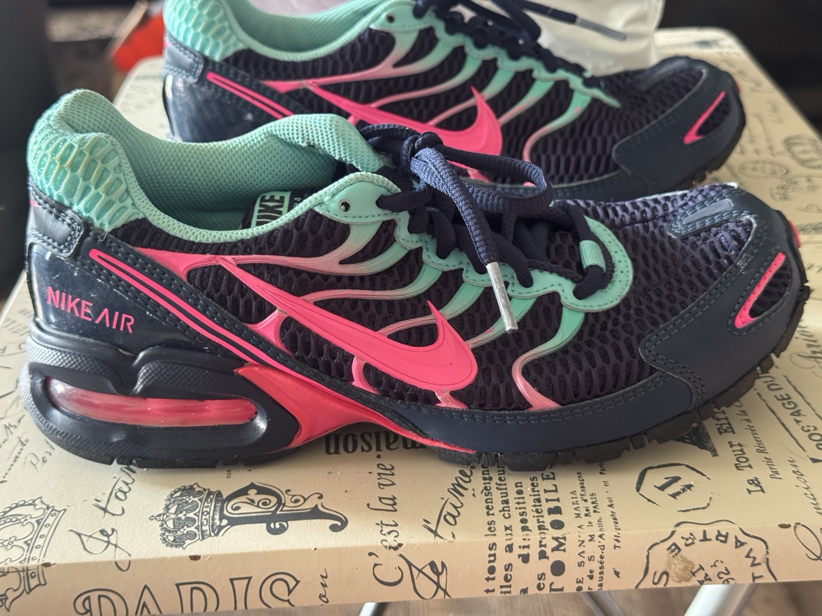 Nike Air Max Torch 4 Shoes Women Size 7 Midnight Navy Pink Running Sneakers