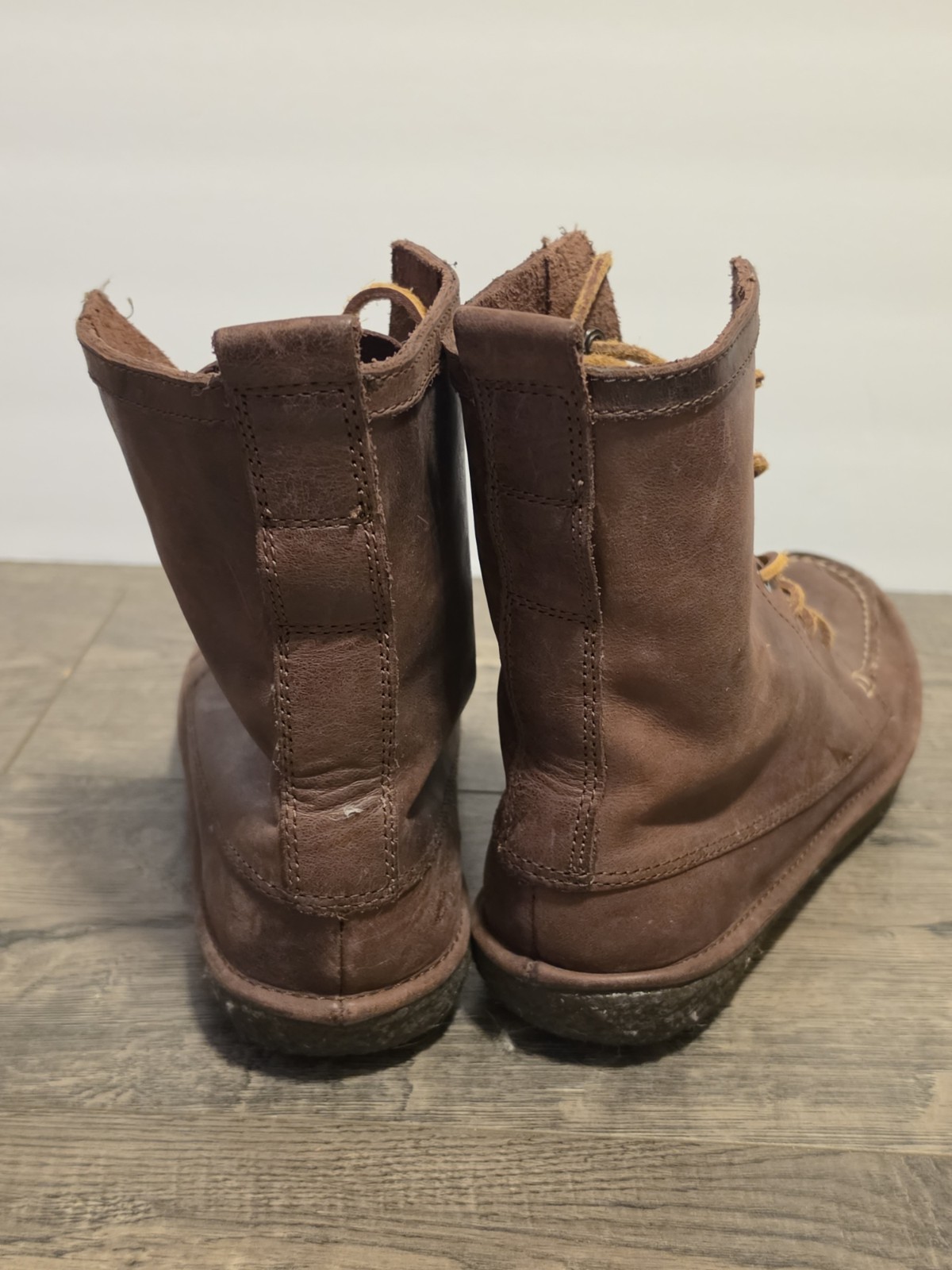 SeaVees 7 Eye Trail Boots Womens 7.5 Walnut Brown Leather Moc Toe Gorpcore