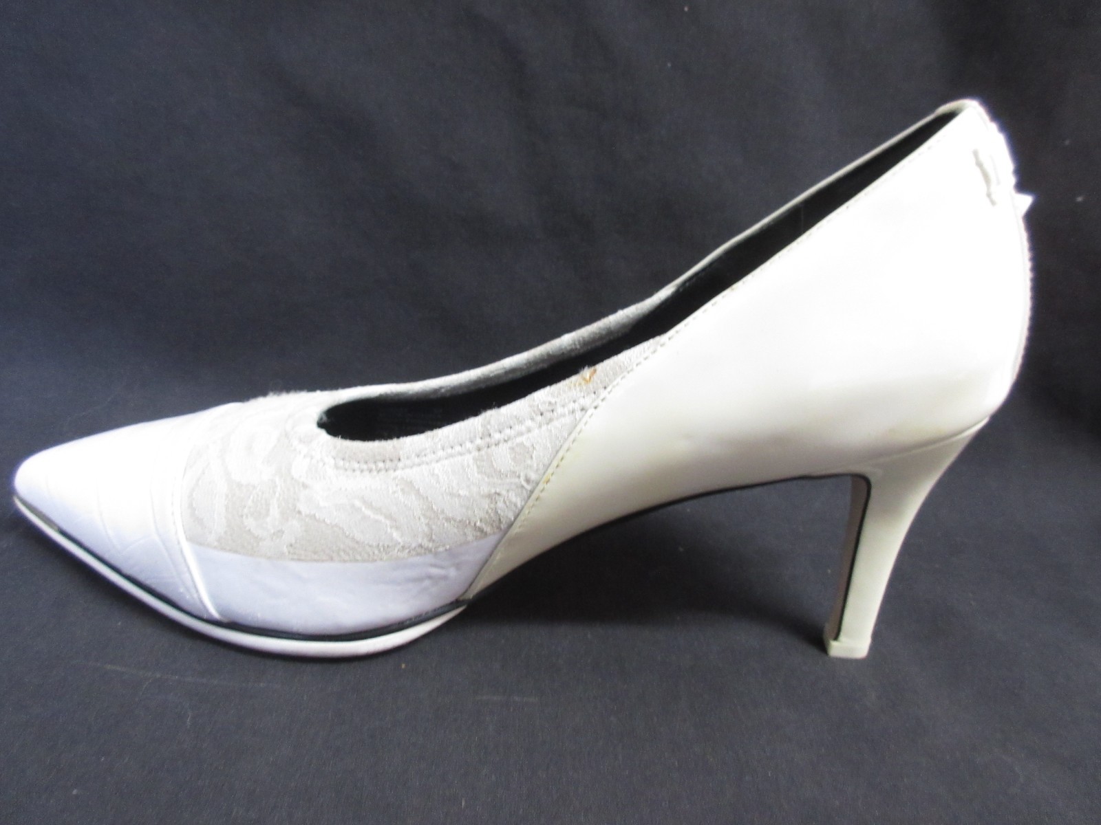 Cole Hann RODARTE Lace Fabric & Leather 3.25″ Tall Pointed Heels, Size 9B, VGC