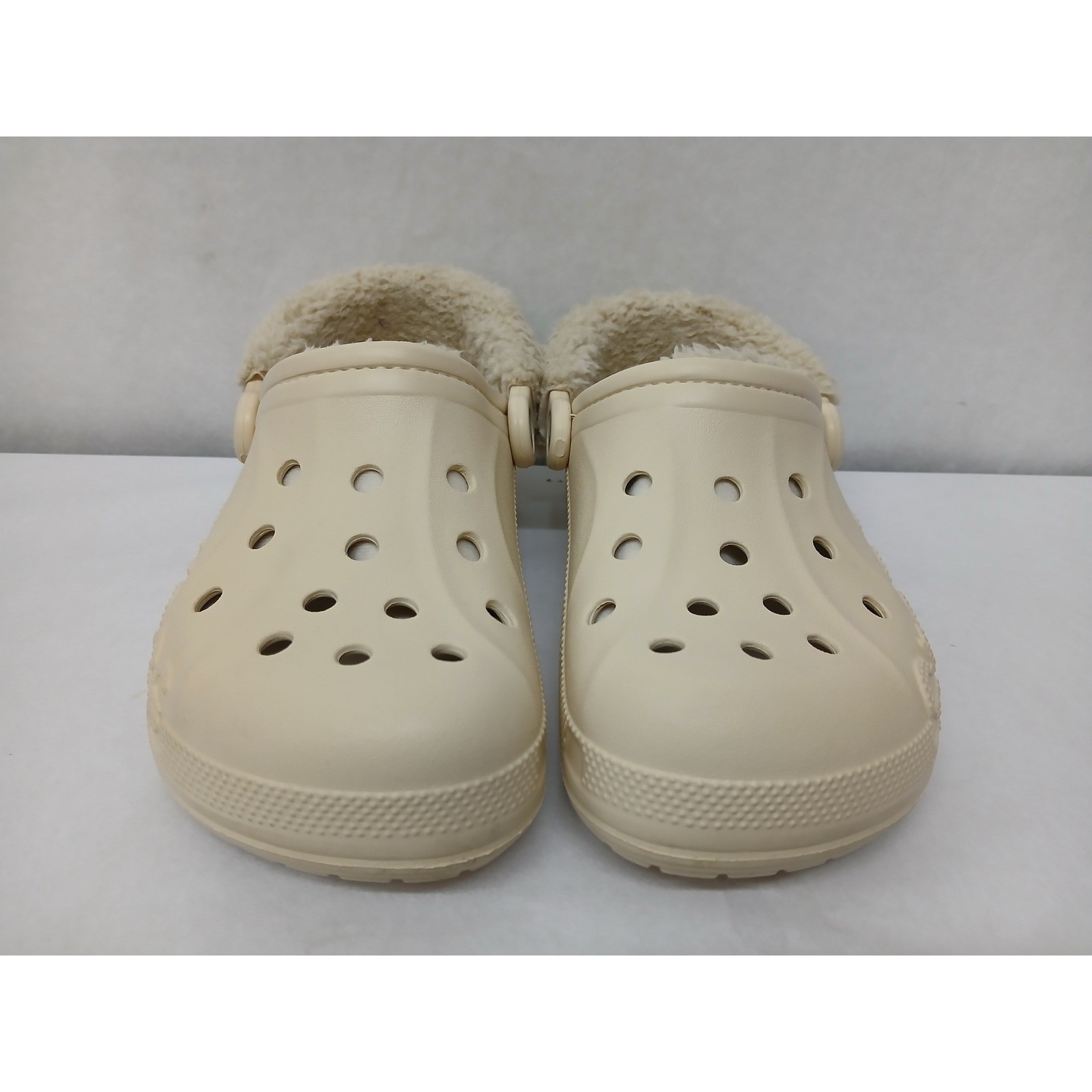 Crocs Women’s Adult Baya Lined Fuzz Strap Clogs 206633 Winter White Sz 7