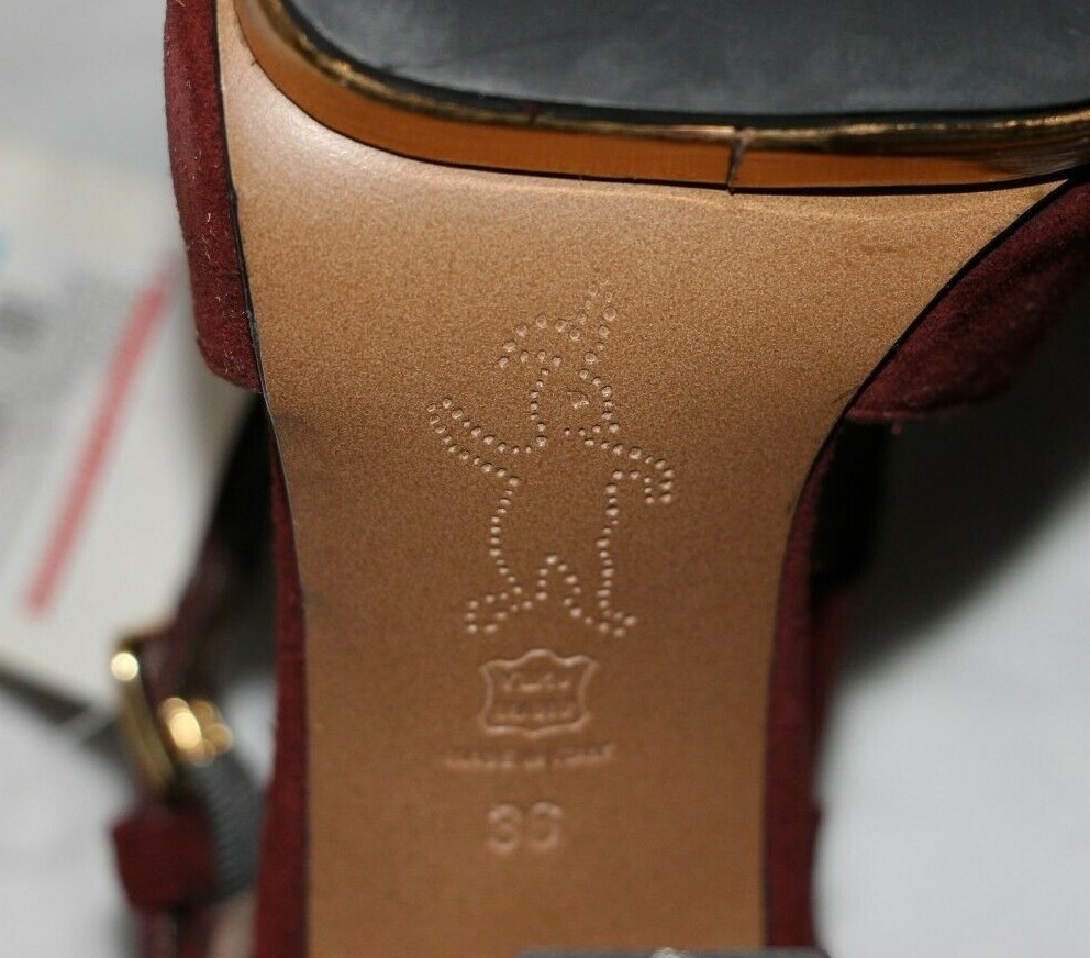 MARNI Sculptured Heels Gold Interwoven Platform Suede Sandal sz US 6/IT 36 $880