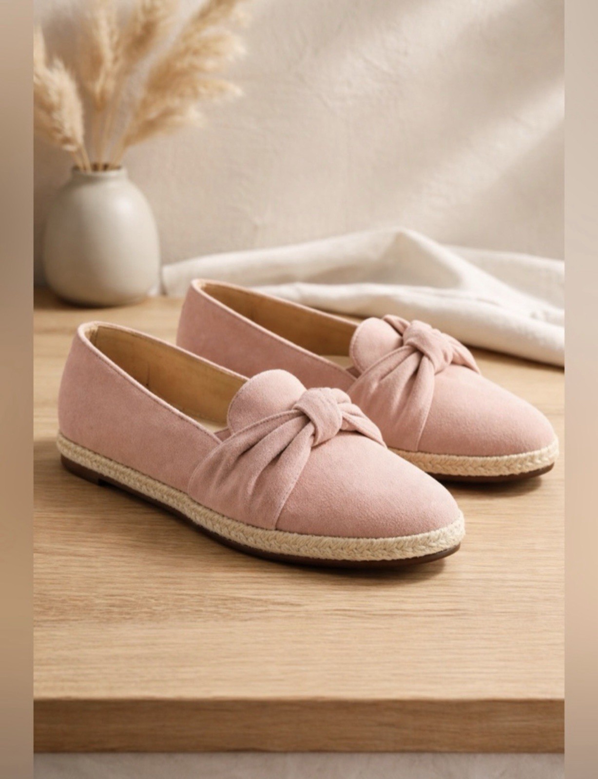 NIB Isaac Mizrahi Women’s Pink Knotted Slip On Espadrille Flat Shoes- Size 7.5