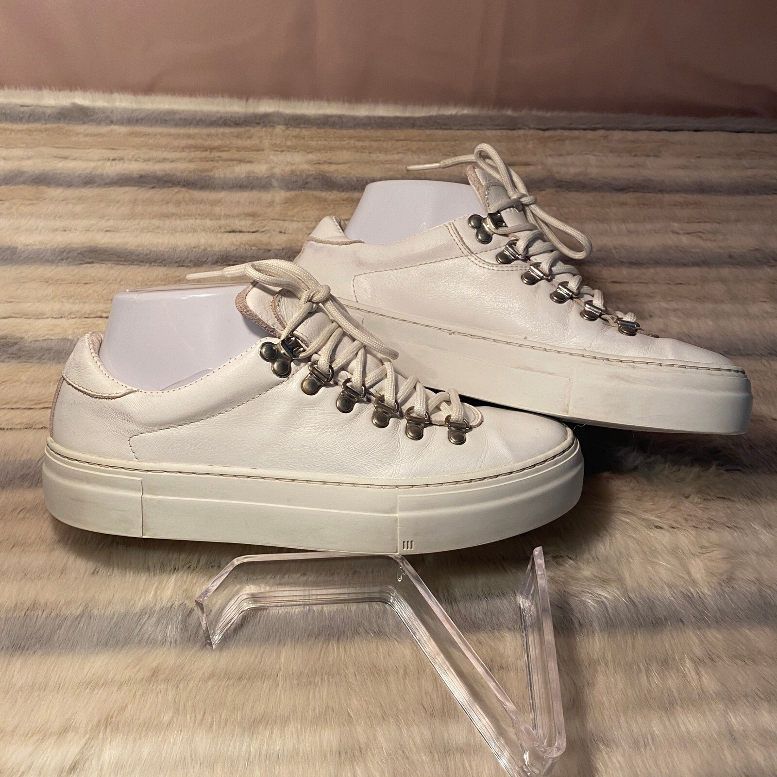 Diemme Marostica White Leather Sneakers Platform Lace Up Italy Fashion Size 38