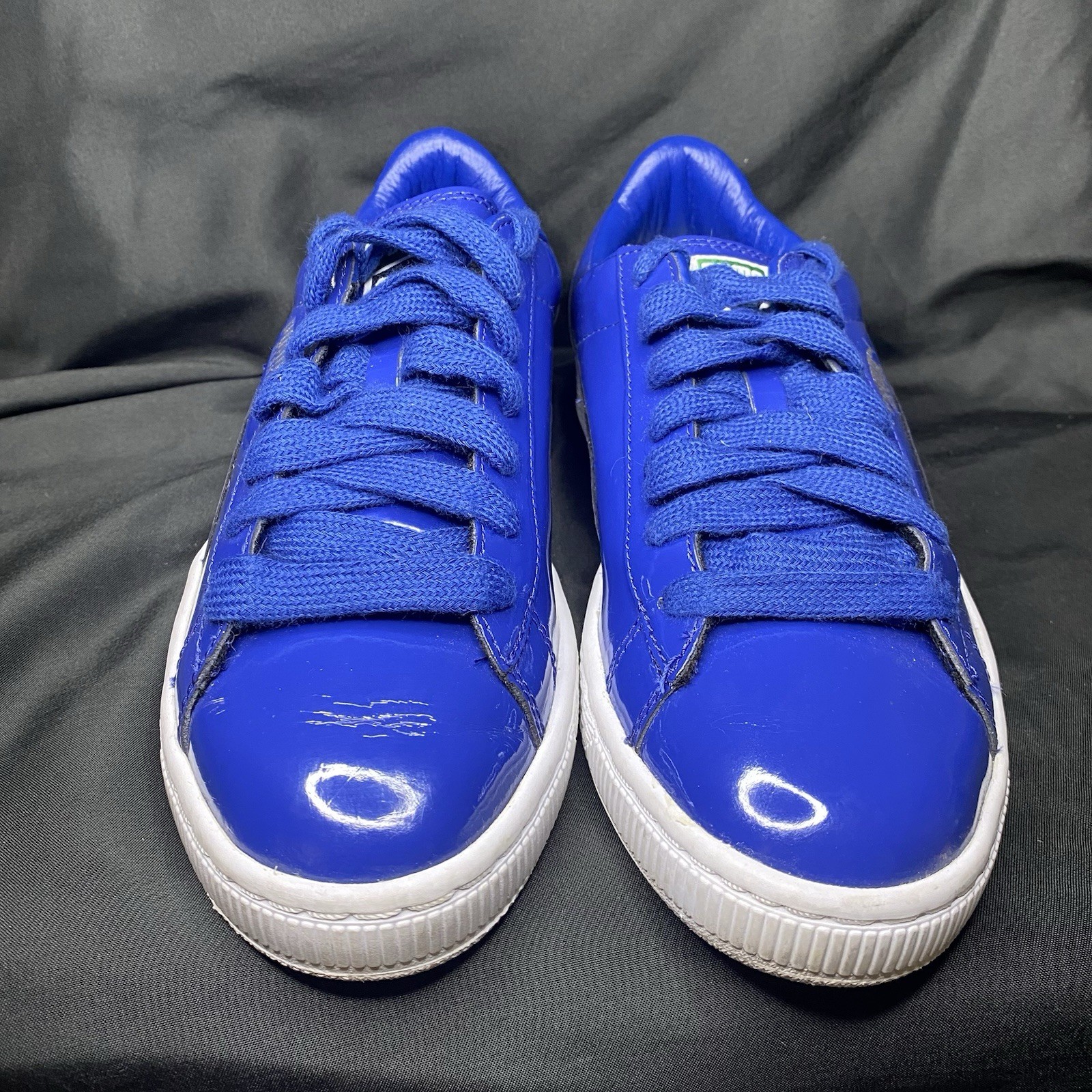 Puma Basket Classic Patent 358892 Royal Blue White Womens US 6 / EUR 38
