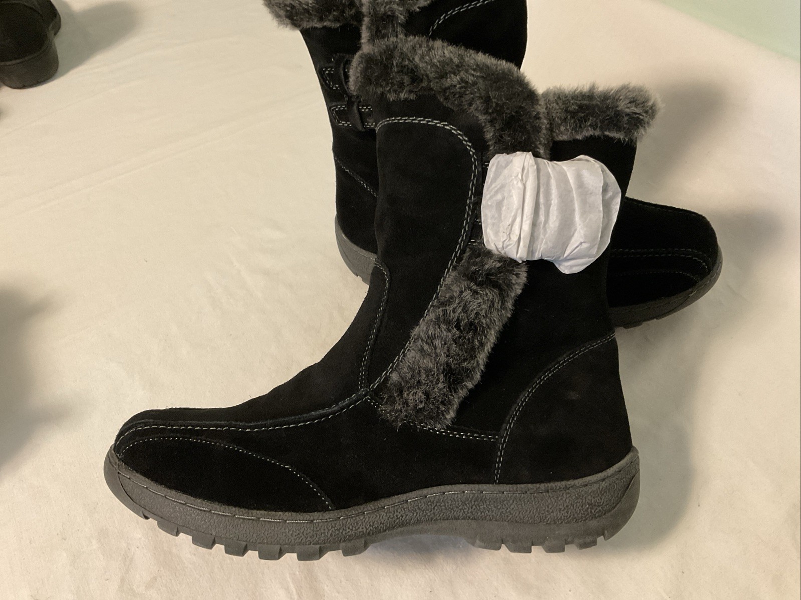 Spring Step Achieve Black Suede Leather Winter Boots Womens Size 9 40 NWT
