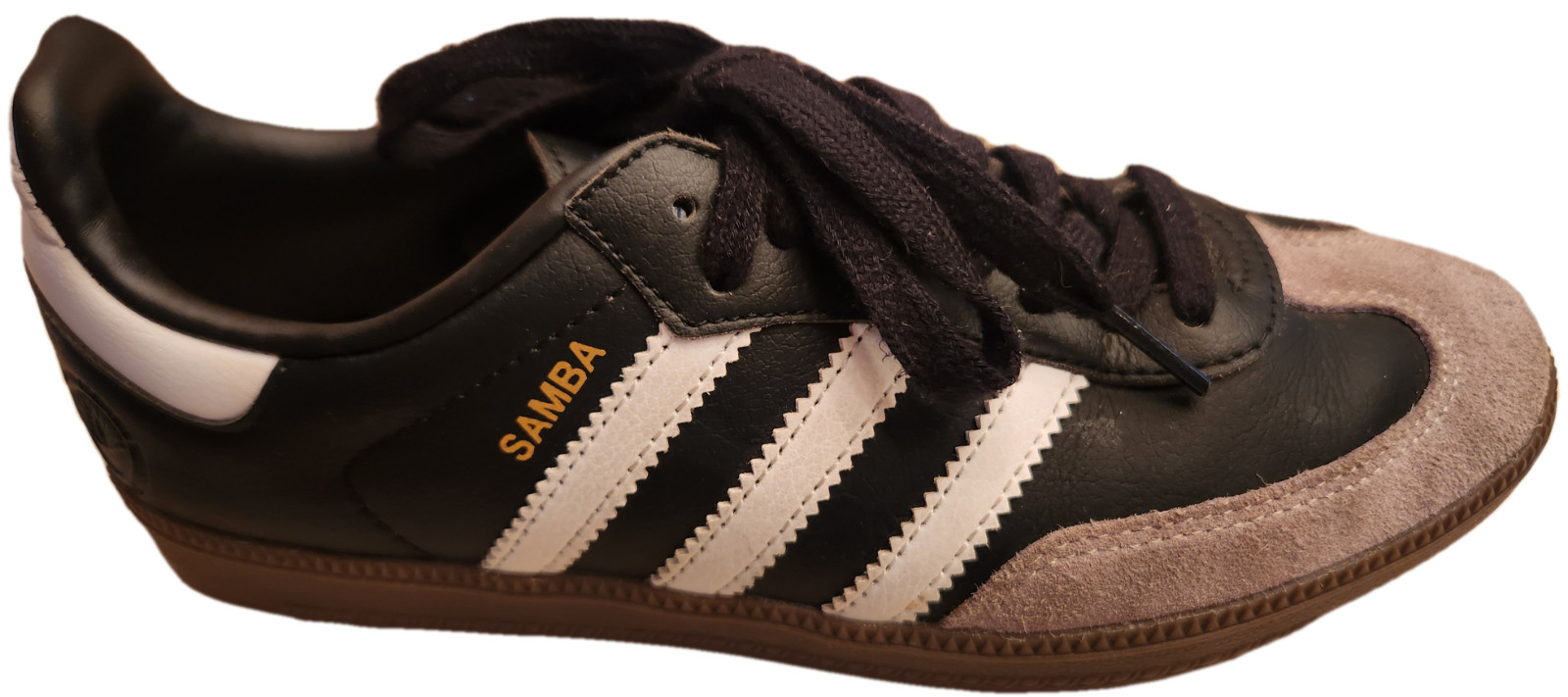 adidas Samba Womens Sz 7 1/2 Indoor Soccer Shoes White Black Gray B75807 Low Top
