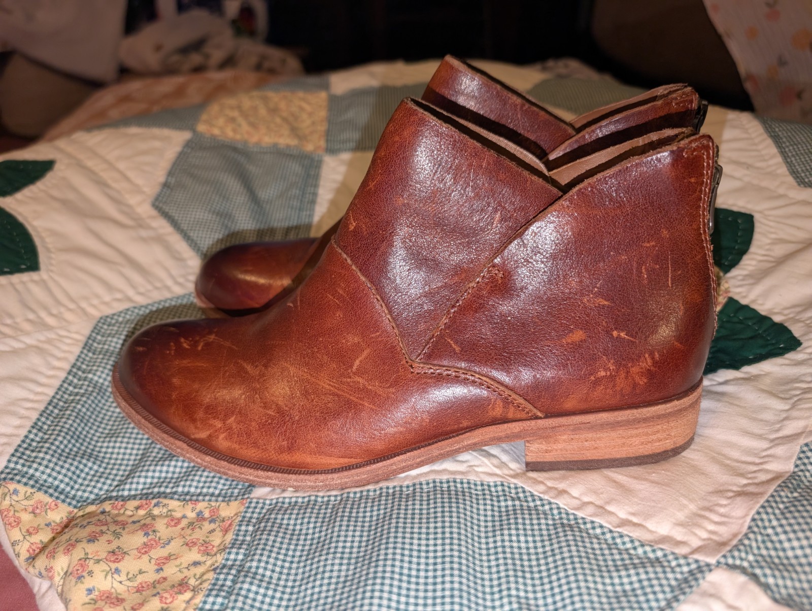 Kork-Ease Ryder Ankle Booties Womens 7 M Brown Leather Boho-chic Artsy Boots