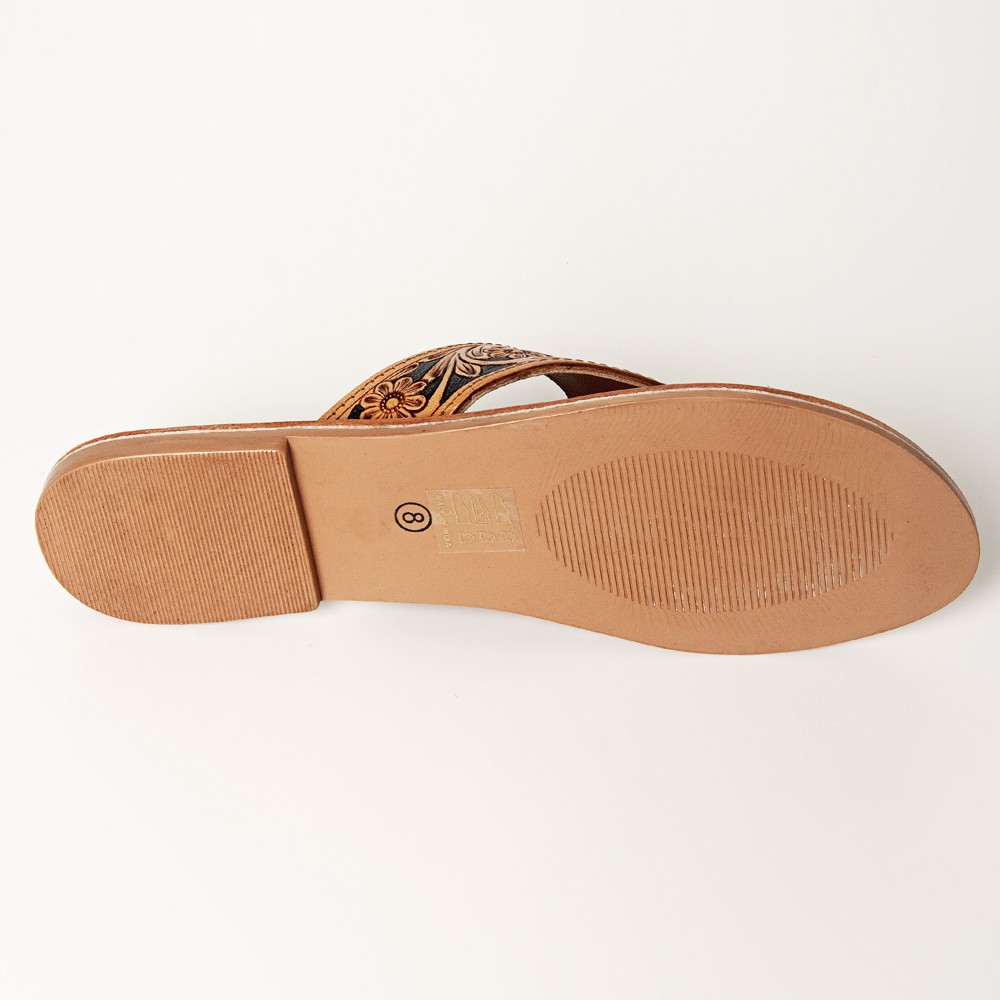 AD American Darling ADFTE104A Hand tooled carved genuine leather sandal