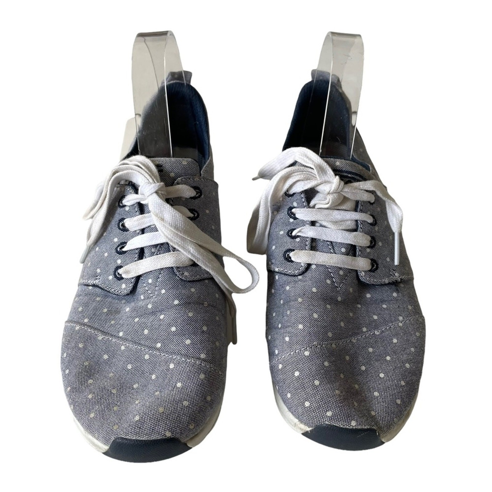 Bobs Sketchers Phresh Fashion Sneaker Polka Dot Blue Navy 9 GUC