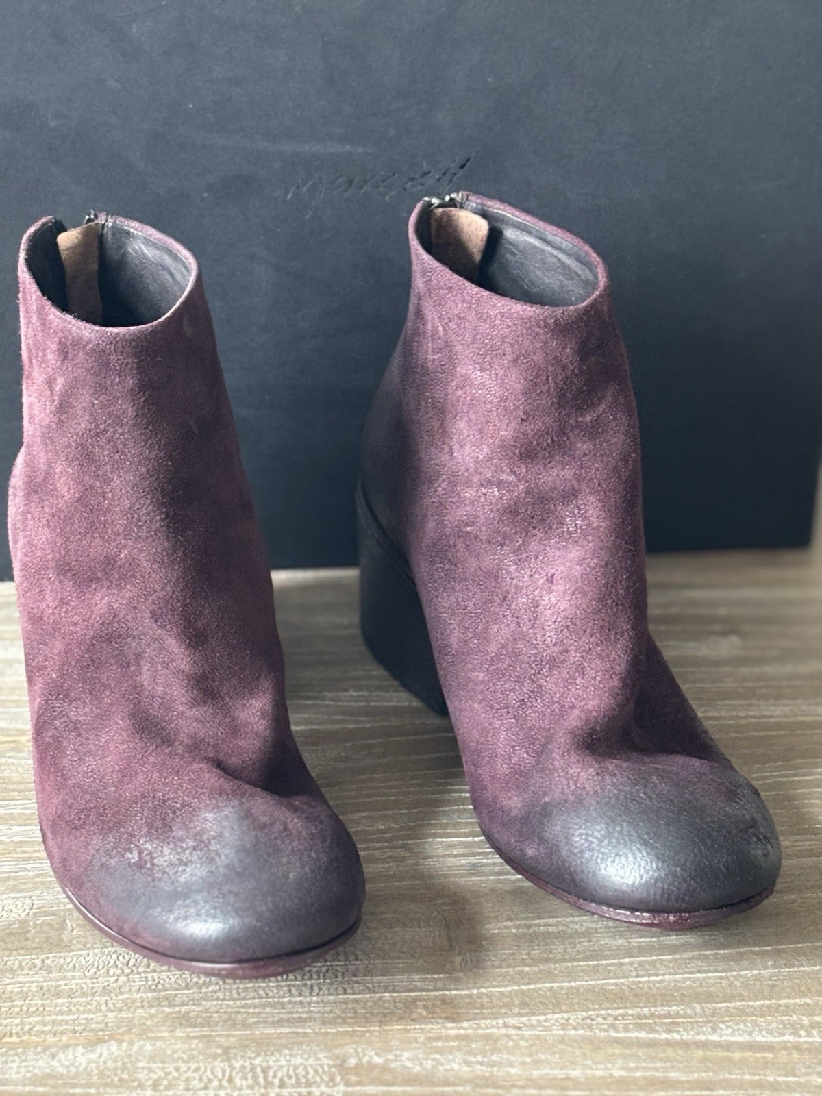 Marsell Burgundy Vino Funghetto Suede Ankle Boots SZ 36 New With Box MSRP $1040.