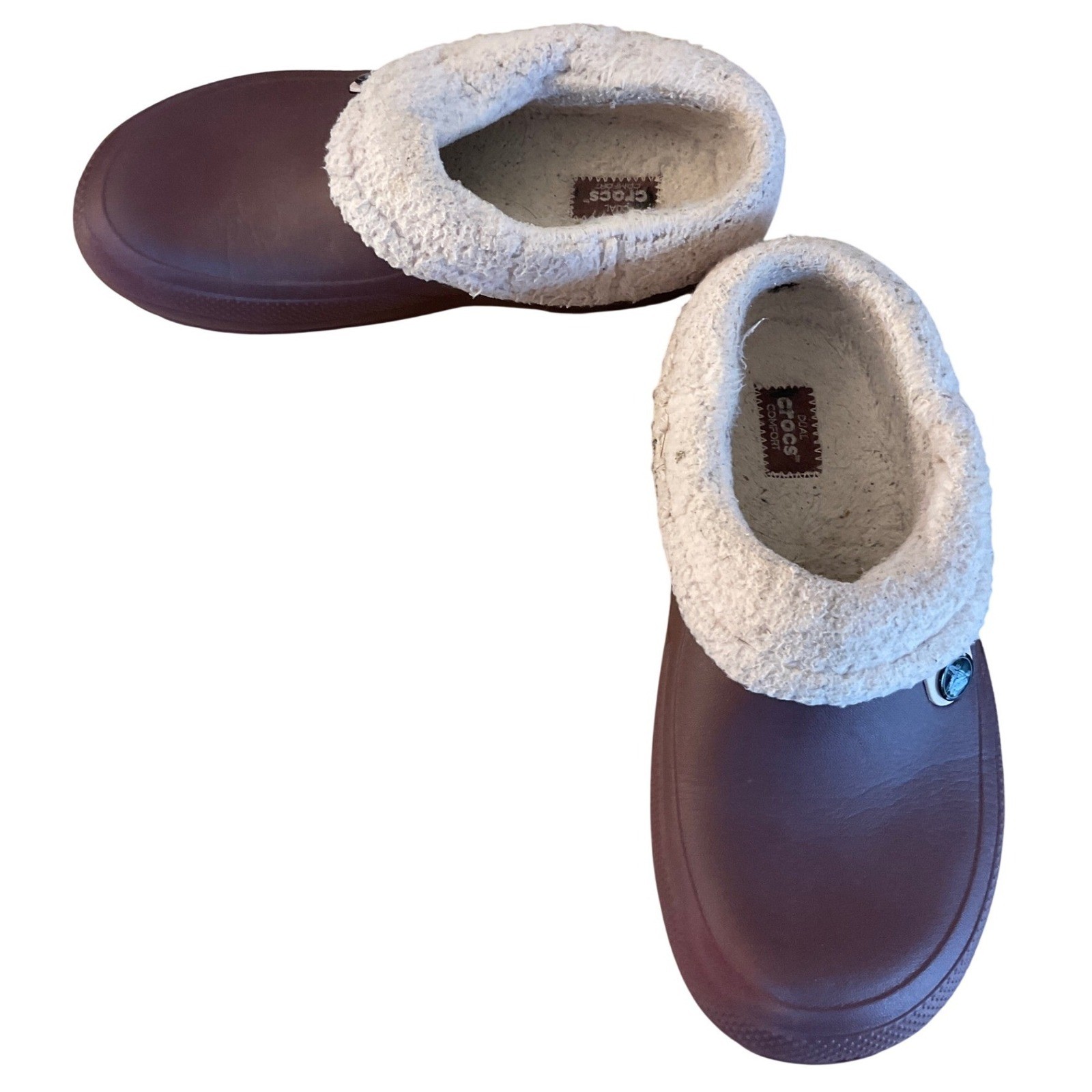 Adult Crocs Fleece Lined Clogs Gorpcore Cabin Cozy Loungewear Maroon W8 M6