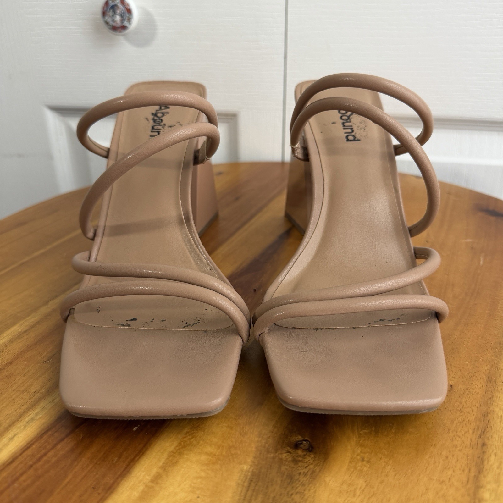 Abound Austyn Strappy Beige Heels Women’s Size 7.5 Business Formal Boho Office