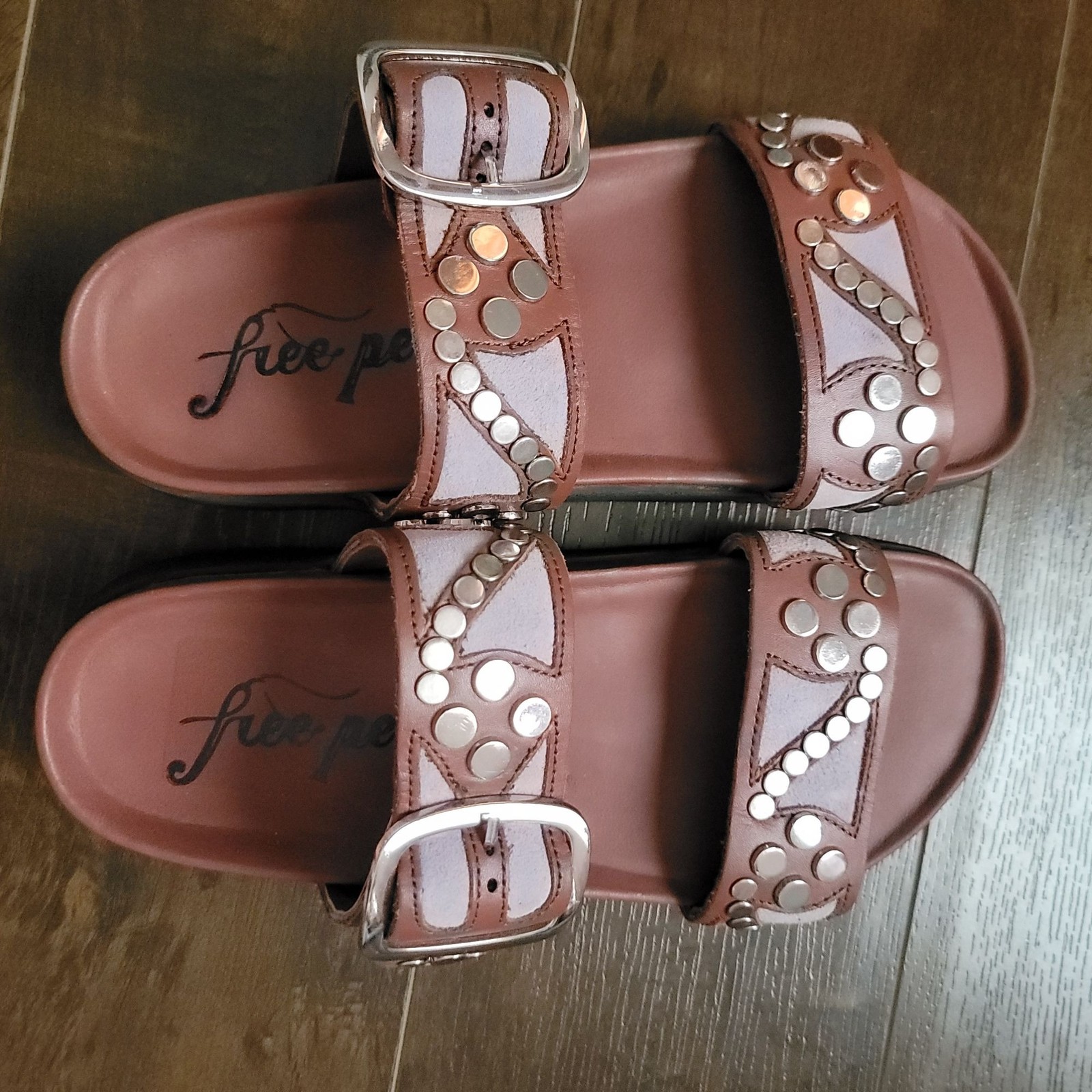 Free People Revelry Sandals Slides Studded Boho Casual Festival Womens 7 New