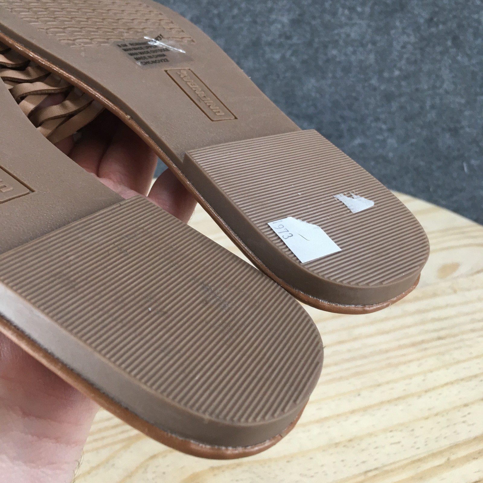 Unionbay Sandals Womens 8.5 M Rowan Slide Brown Faux Leather Casual Flats NEW