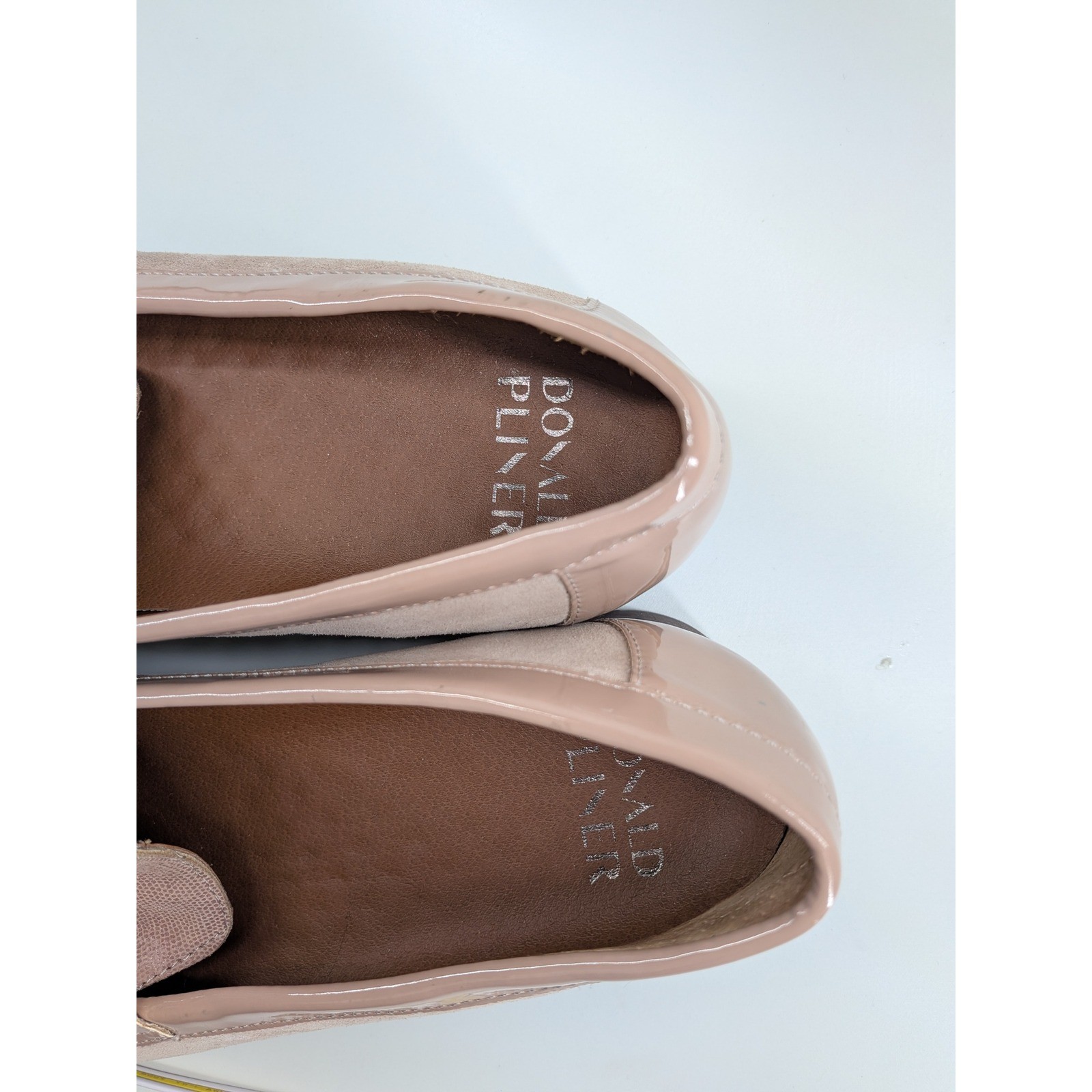 Donald Pliner HPCLIOCS Blush Pink Leather Suede Bit Loafers Lug Sole Womens 9.5M