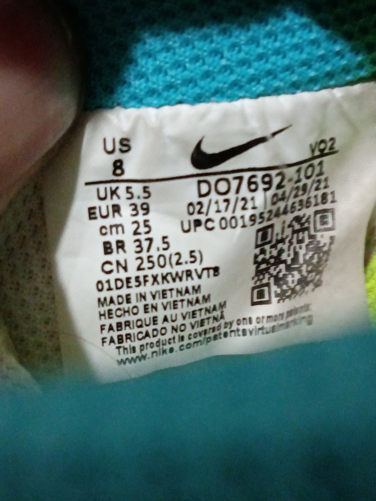 Nike Women’s Air Force 1 Crater M2Z2 White Dynamic Turquoise DO7692 101 Size 8