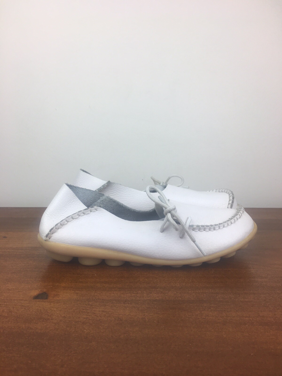 FASHION SHOES Women’s White Soft Leather Casual Shoes Size EU 37 US 6-6.5