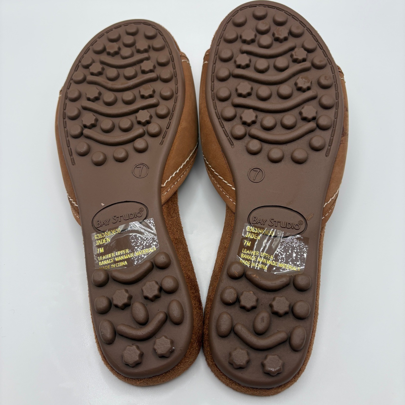 Bay Studio Jaden Womens Brown 100% Leather Slide Sandals Size 7M NWT
