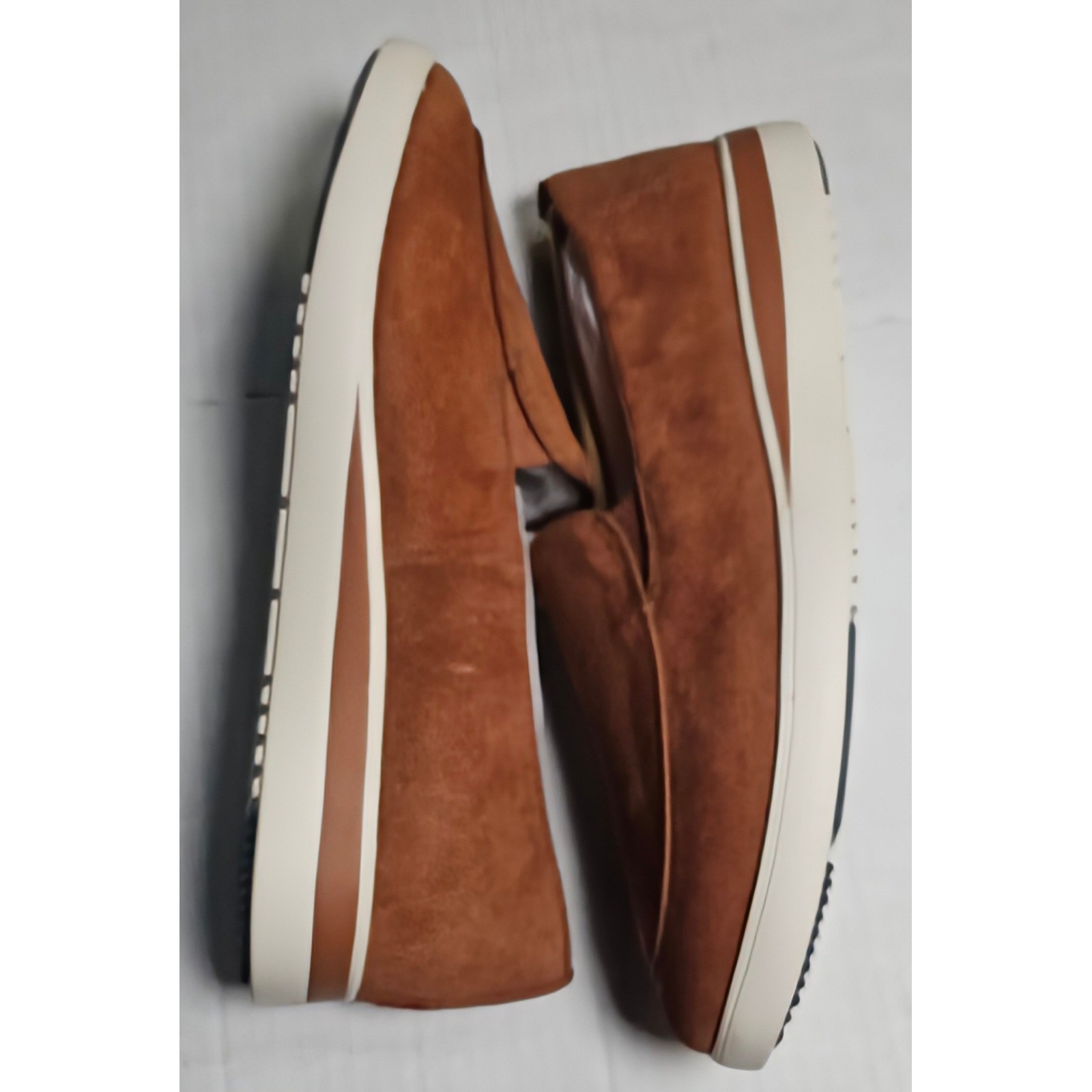 ED Ellen DeGeneres Antona Brown Suede Slip On Loafer Shoes Womens 8.5W Love Heel