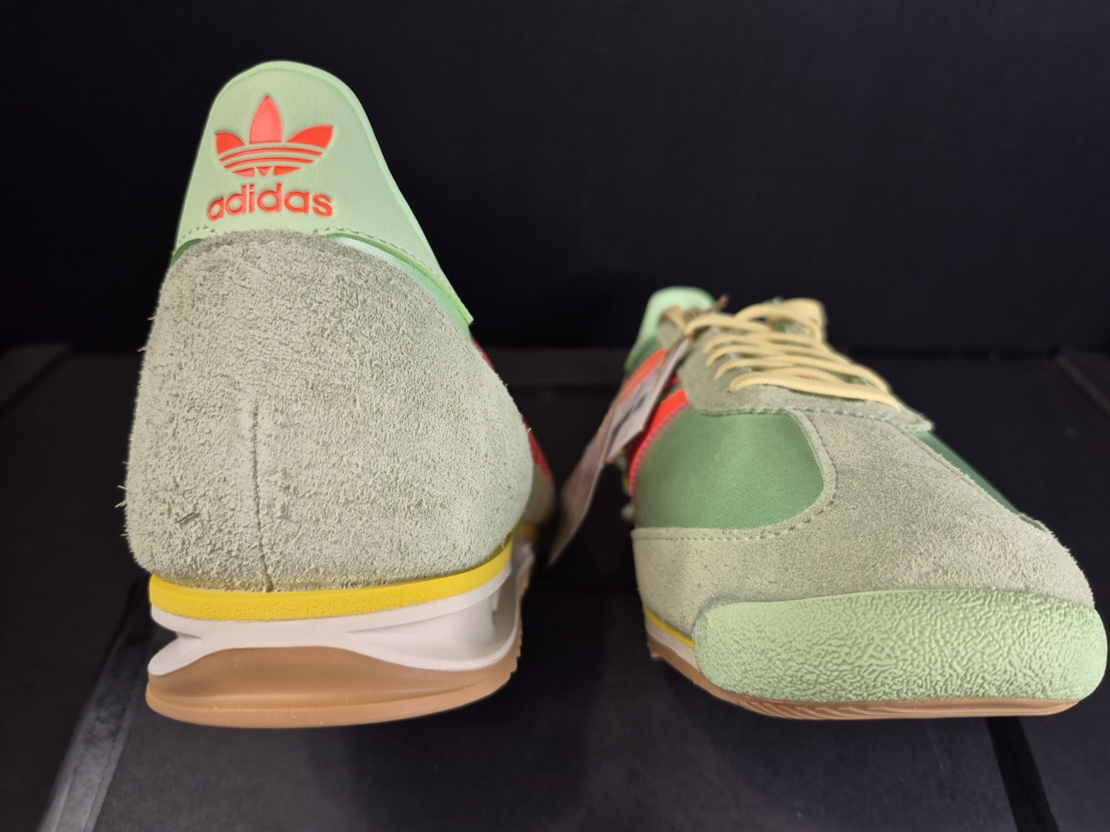 ADIDAS SL 72 OG GREEN ORANGE SIZES 9 OR 10 WOM JI0197 NIB! $100