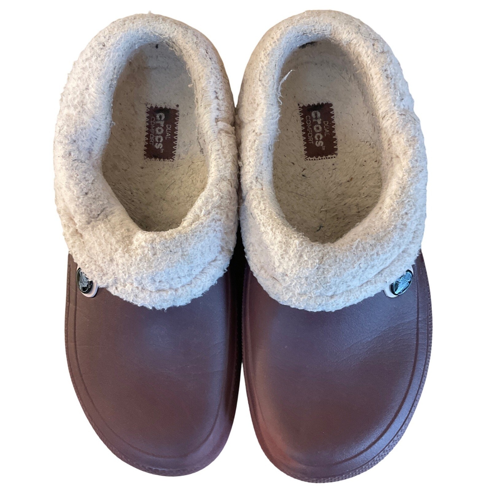 Adult Crocs Fleece Lined Clogs Gorpcore Cabin Cozy Loungewear Maroon W8 M6